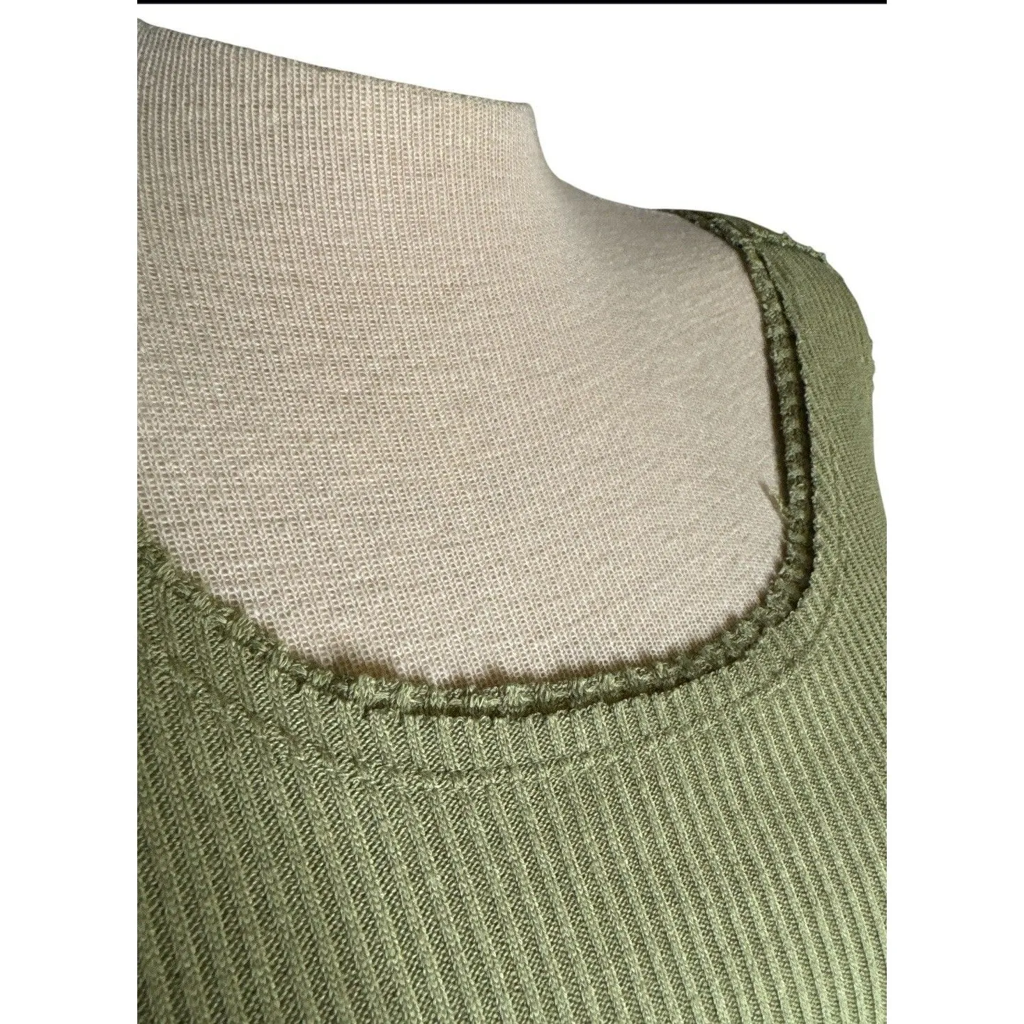 We The Free People Womens Willow Olive Frayed Hem Love Tank Top -Size Small Boho - Image 7