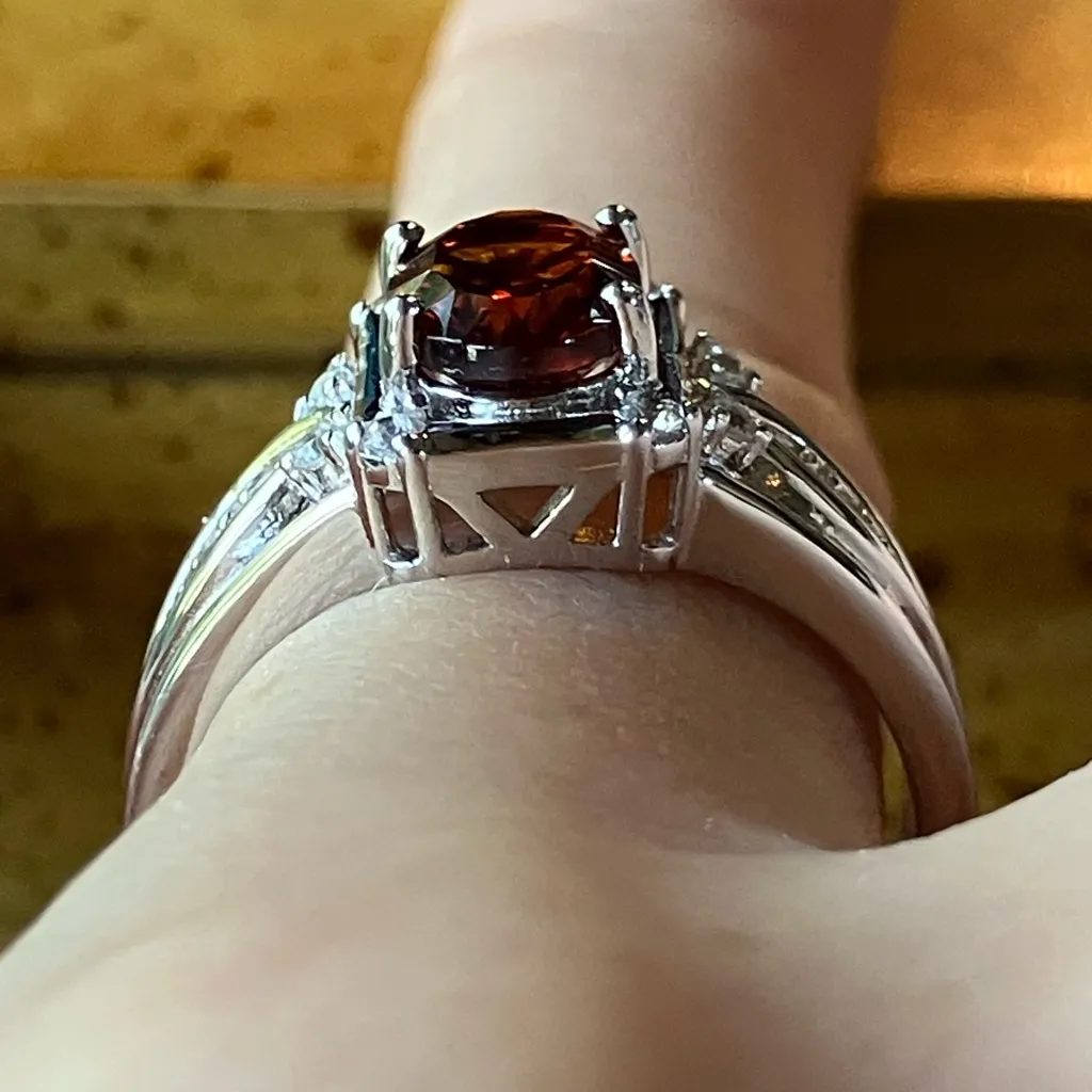 Natural Madeira Citrine Sterling Silver Ring Size 7.75 - Image 2