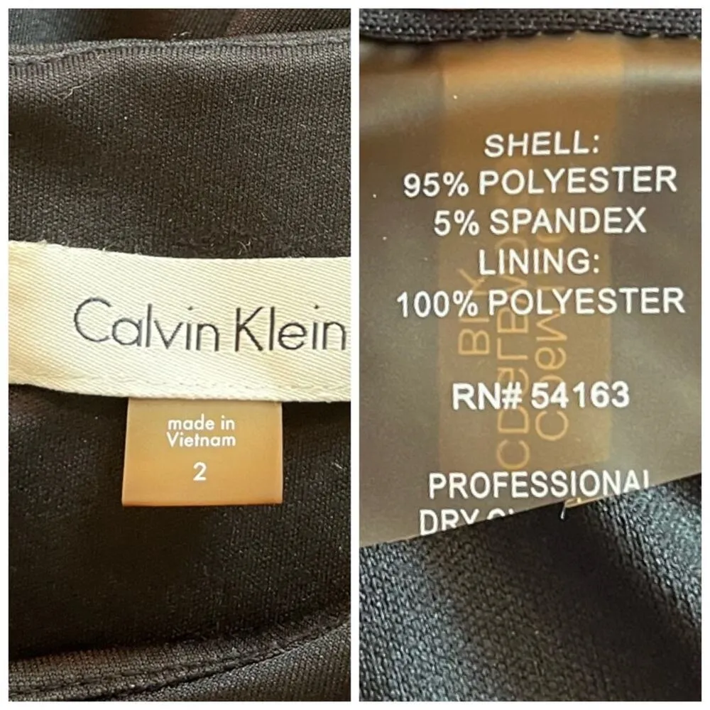 Calvin Klein Women’s Dress Fit Flare Scuba Sleeveless Pockets Black Size 2 - Image 12