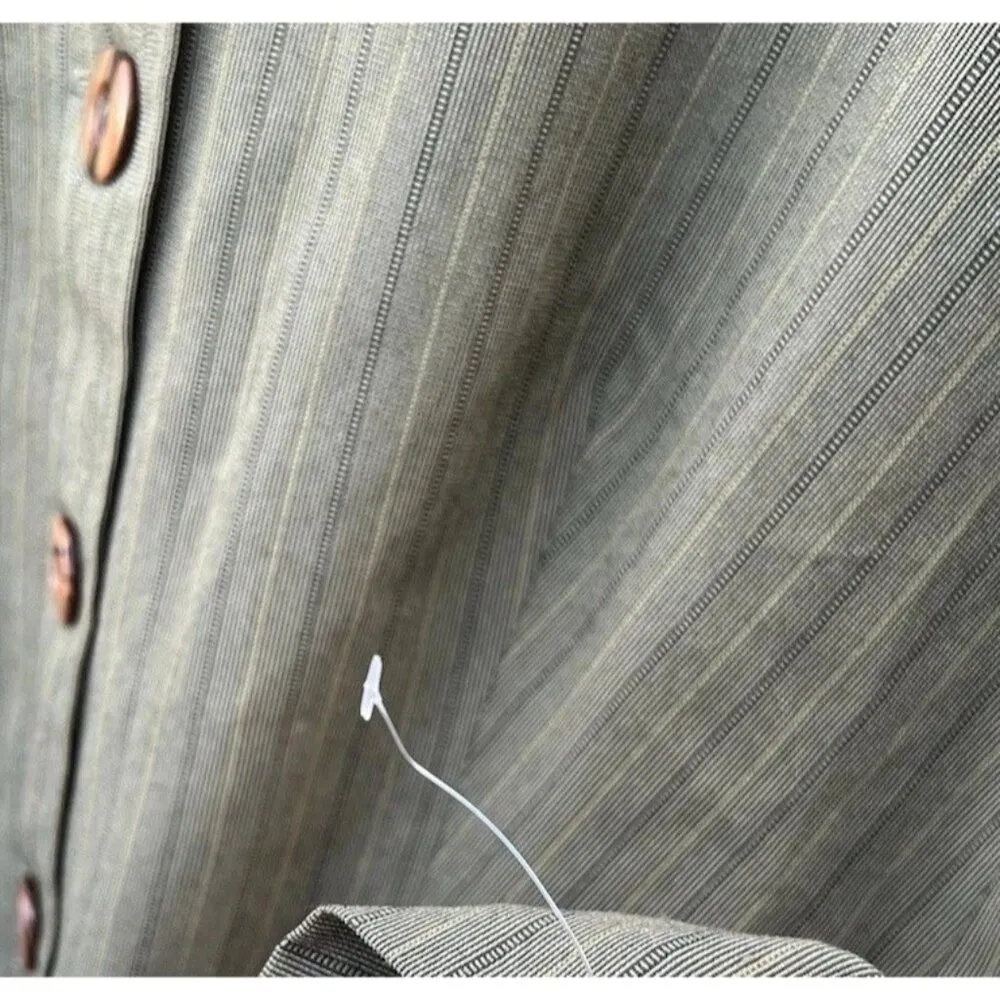 Vintage Sweet Suit Women’s Sz 12 Dress Jacket Tan Brown City Brown Button Green - Image 9