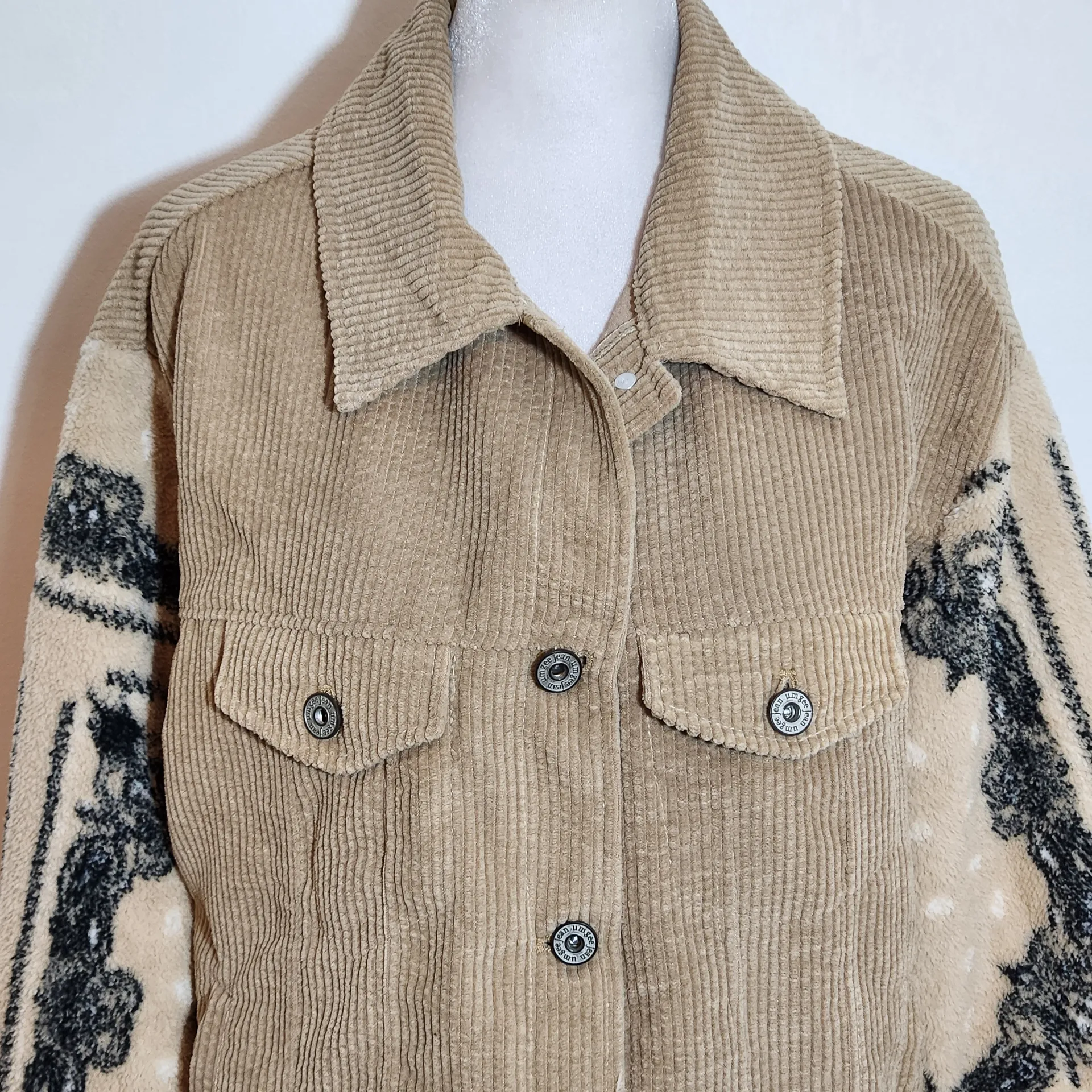 Umgee Tan Corduroy Shacket Jacket Size Small NWT Boho Tan Shacket - Image 4