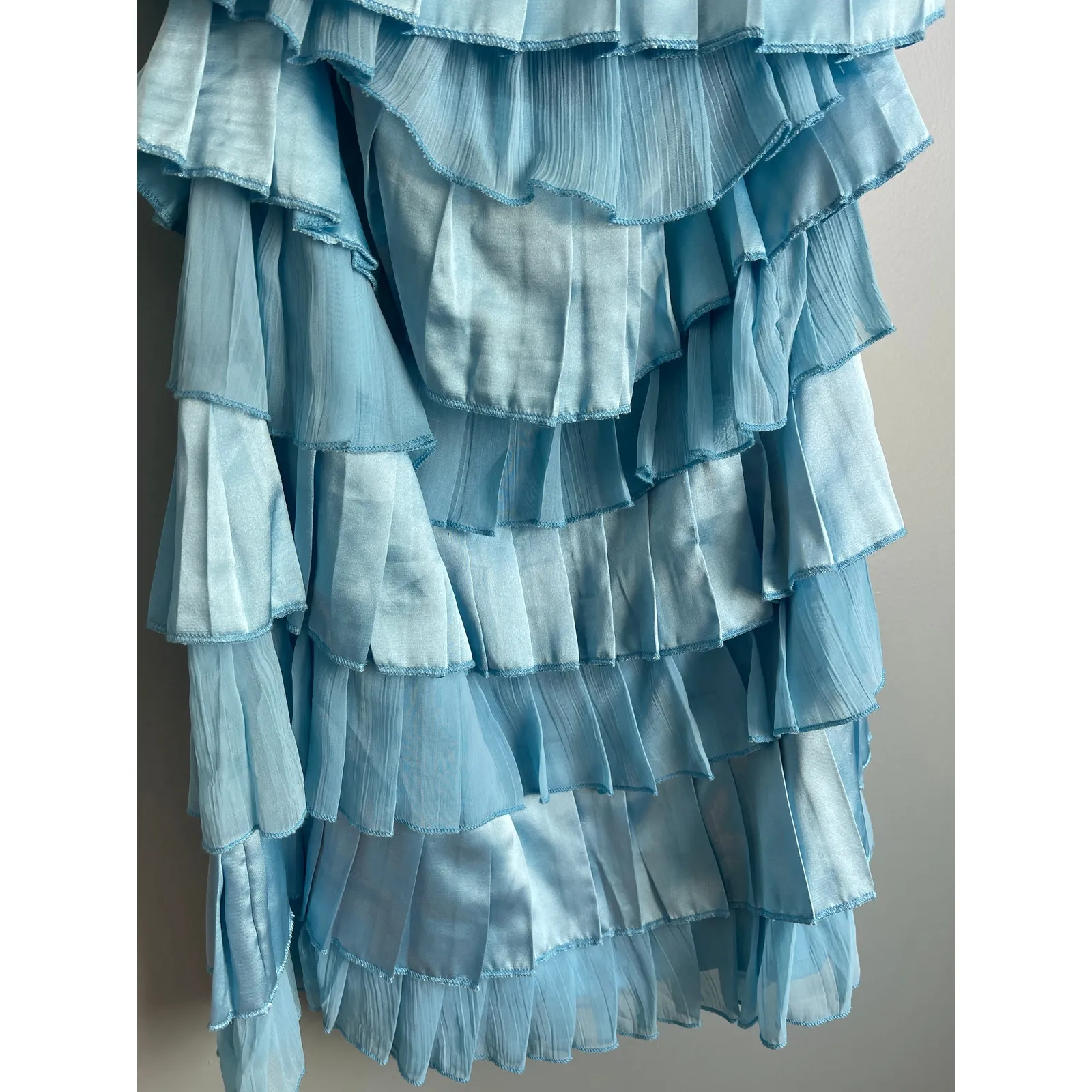 AX Paris Bright Blue Ruffle Halter Mini Dress - Image 5