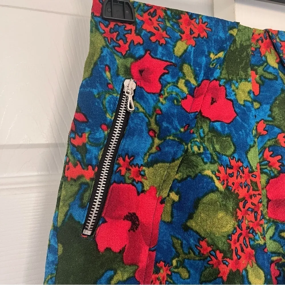 jacquard high waist floral zipper pocket shorts xs - Image 2