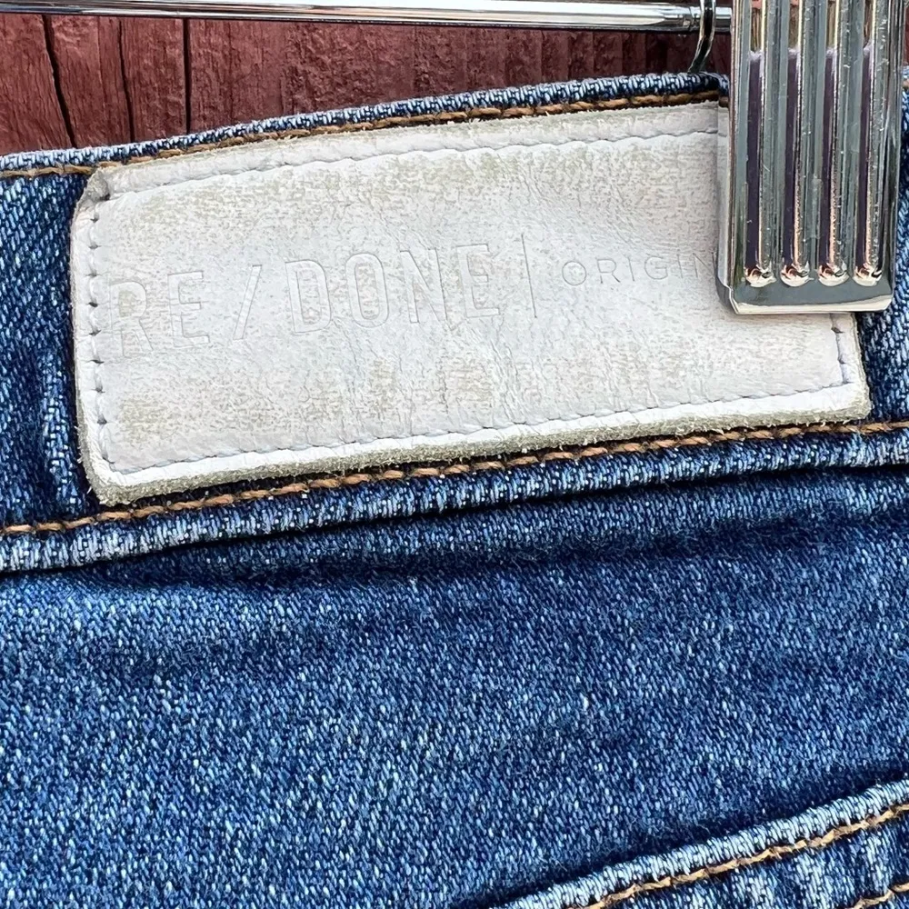 RE/DONE High Rise Comfort Stretch Ankle Crop Jeans Mid 70s Size 28 - Image 6