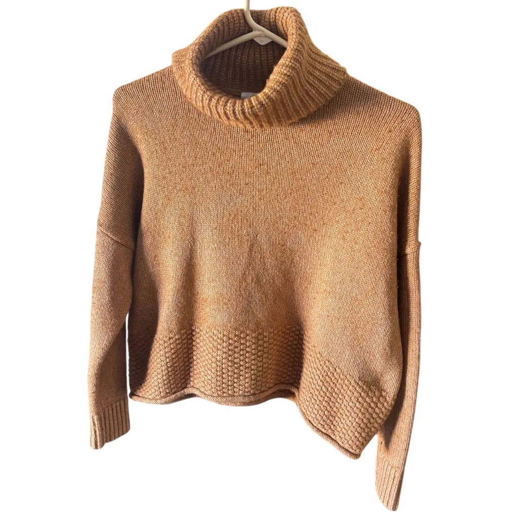 Madewell Sadler Turtleneck Sweater in Heather Camel - Image 5