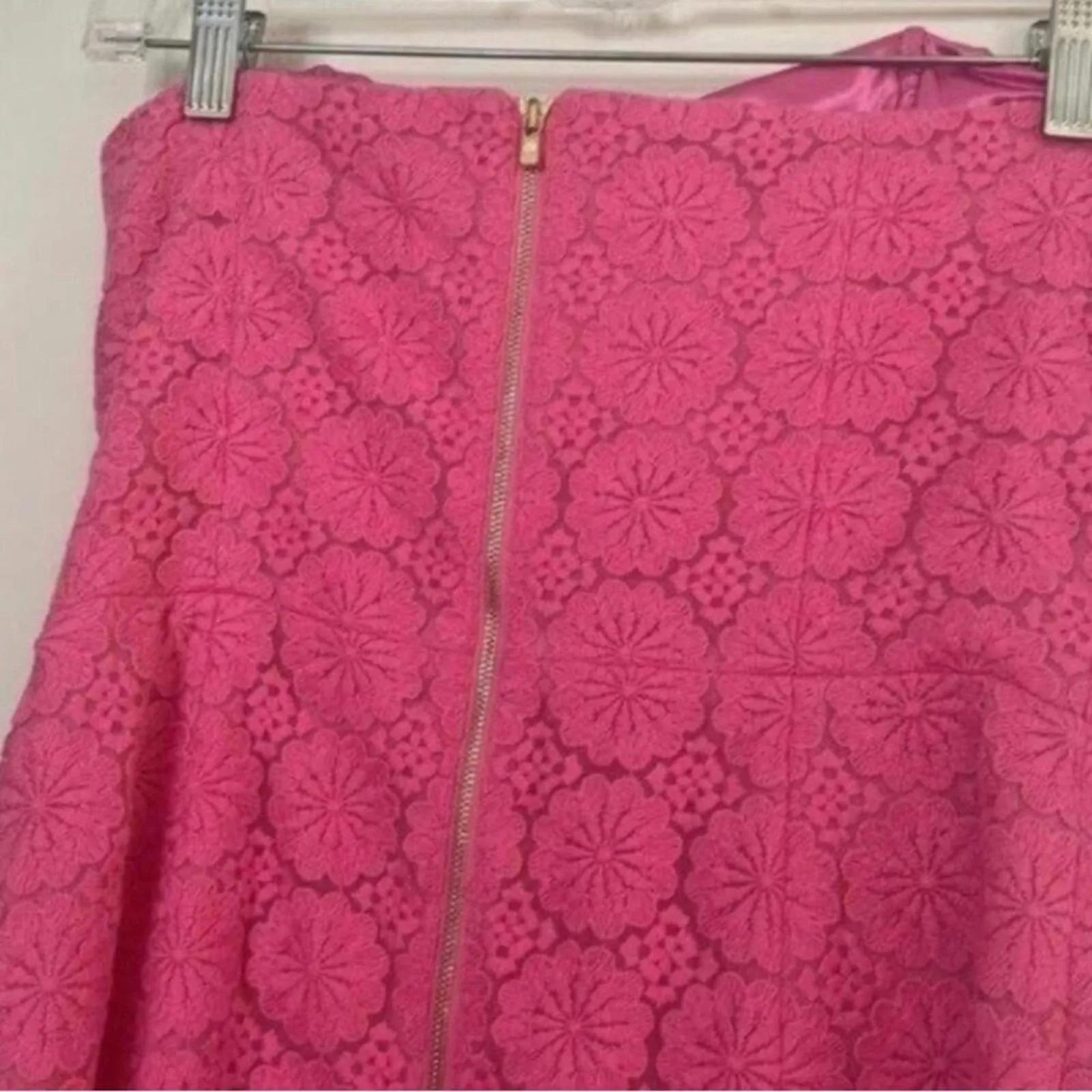 Lilly Pulitzer Pink Strapless Floral Lace Printed Overlay Dress Non Stretch - Image 7