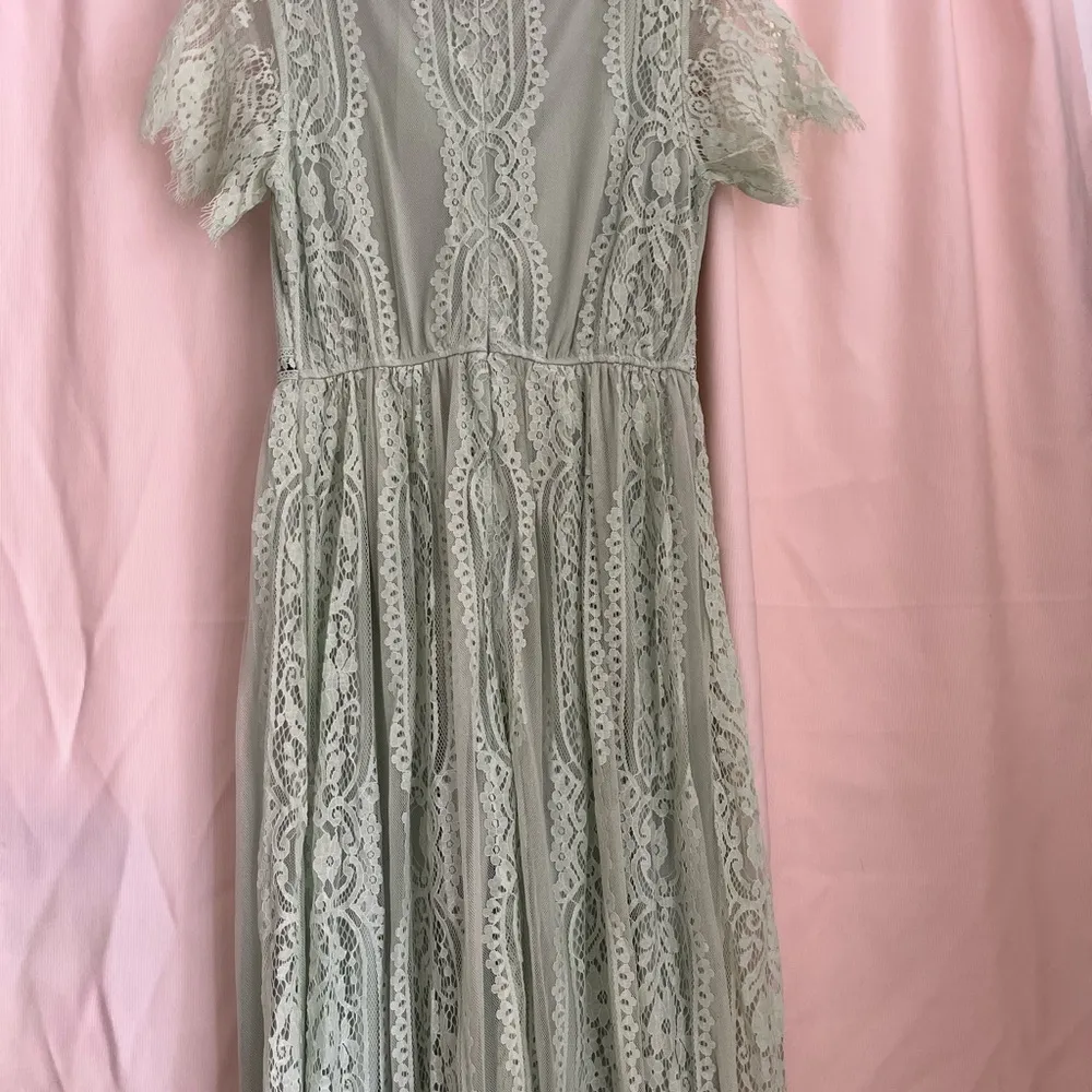 Green Flutter Sleeve Sundress for Wedding Guest - Image 6