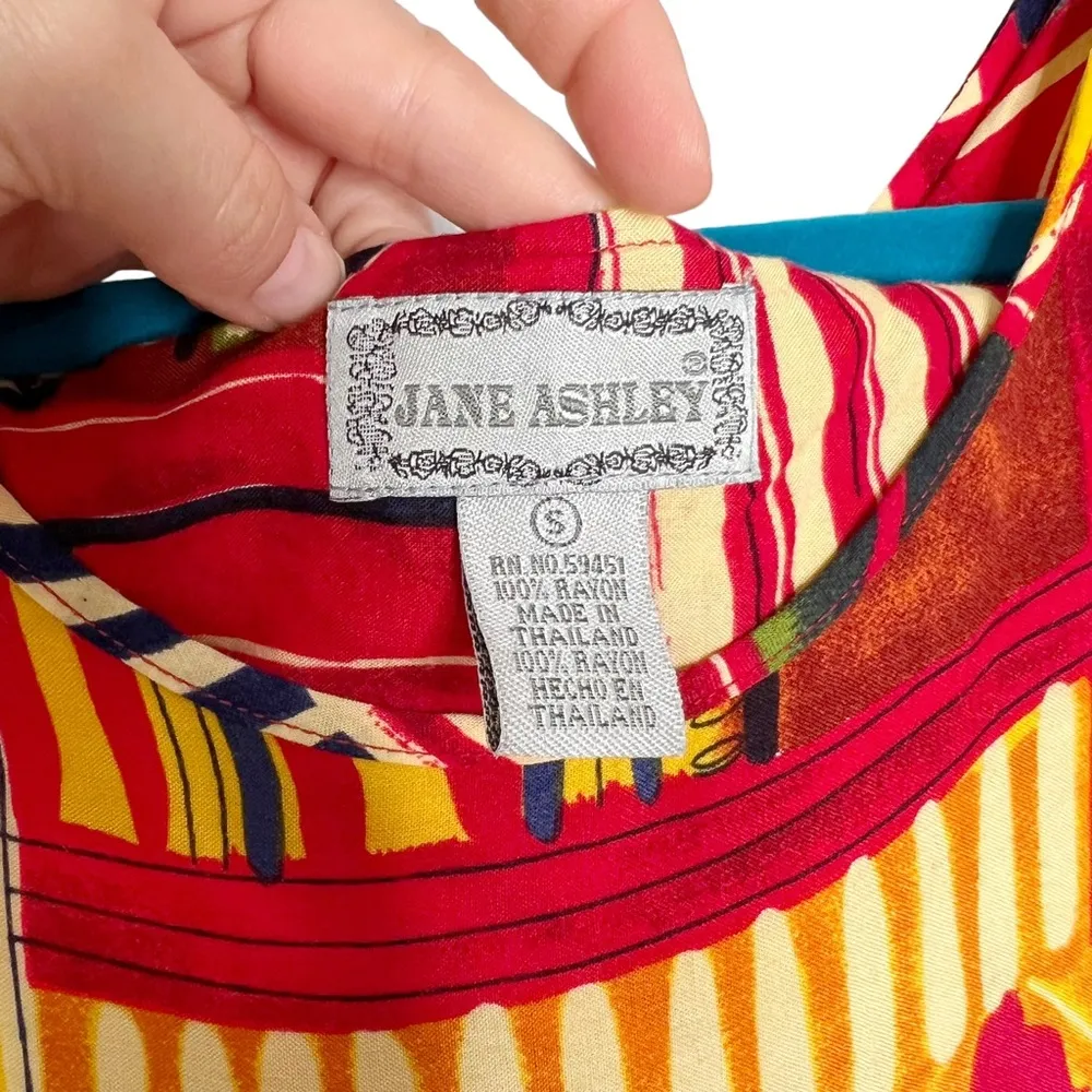 Vintage  Bold Colorful Tribal Printed Sleeveless Maxi Dress - Image 5