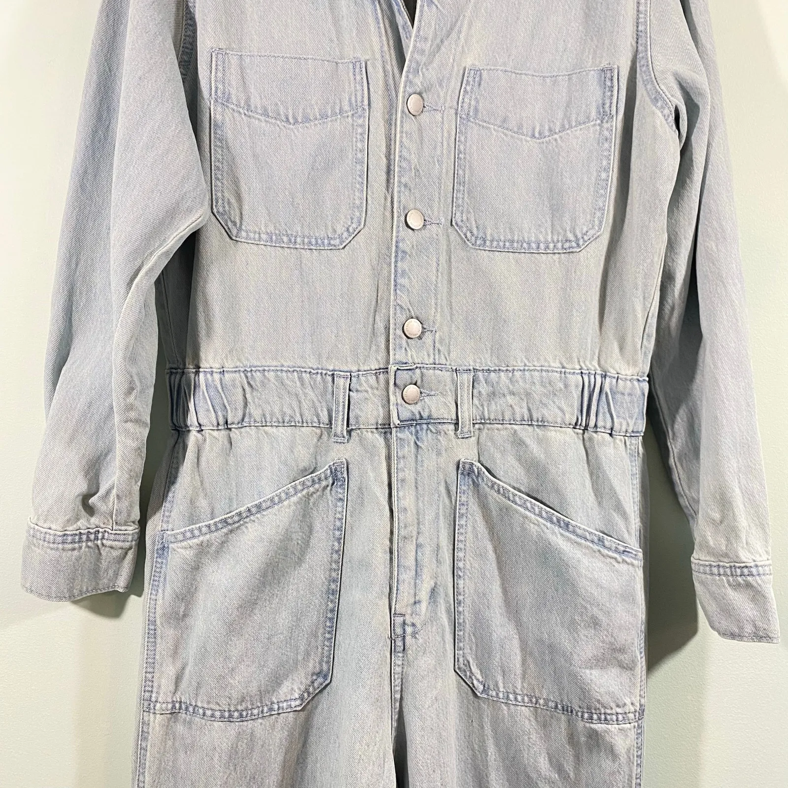 Universal Thread Women Light Blue Denim Baggy Straight Leg Jumpsuit Size 12 NWT - Image 6