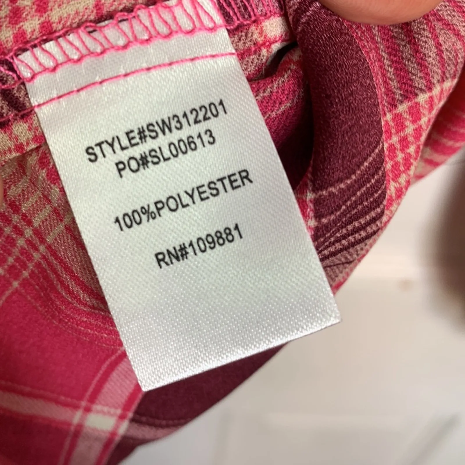 Sunny Leigh Ruffle Trim Plaid Blouse W-225 New with Tag Sz M - Image 4