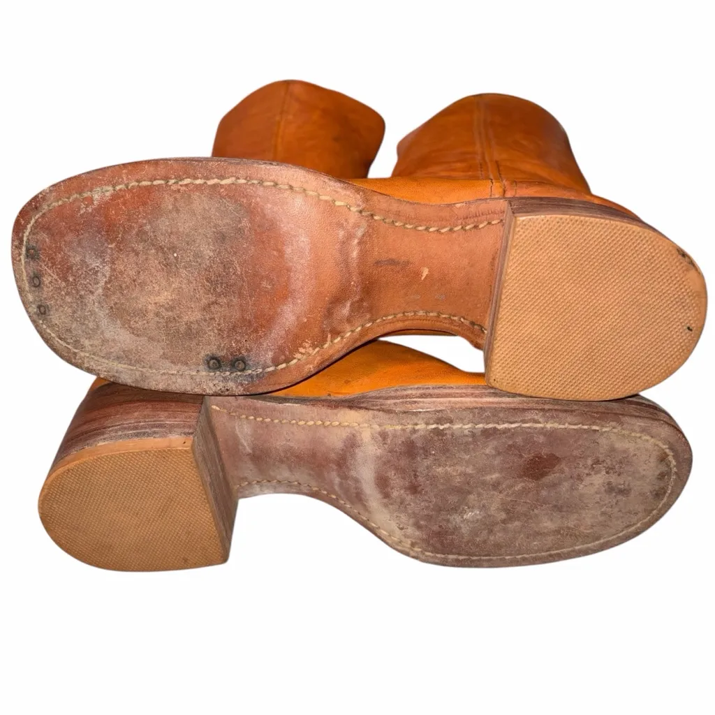 Vintage 1970’s Frye Black Label Cognac Campus Boots Shoes size 8AA  #8190 - Image 11