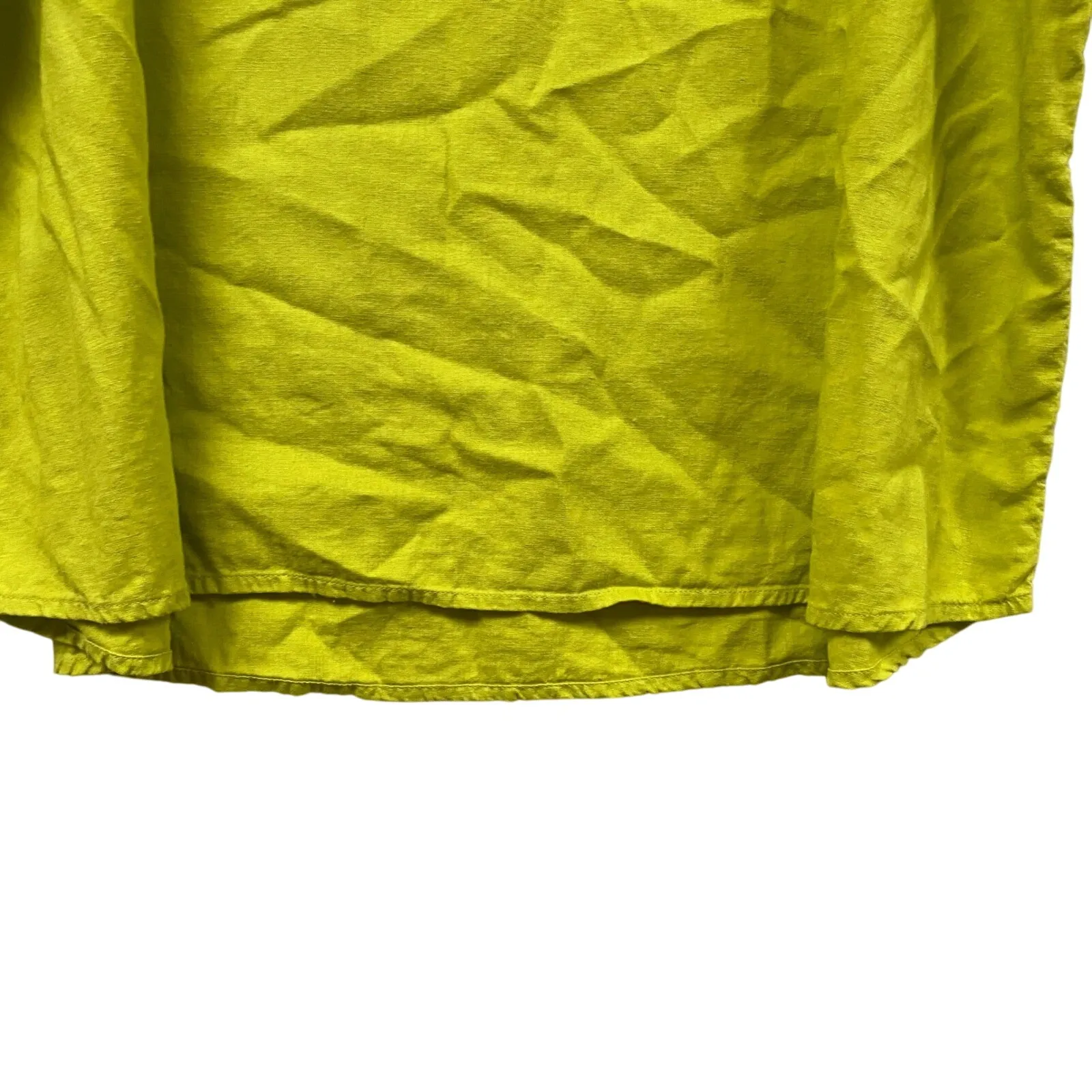 Soft Surroundings Lime Green Linen Viscose Button Shoulder Dolman Sleeve Top 1X - Image 4