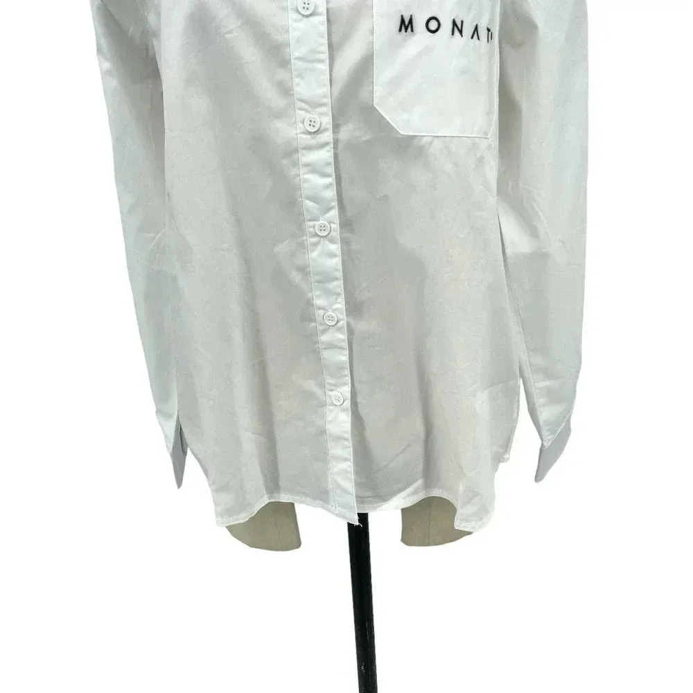 Monat Gear Monat Button Down Shirt White Start Logo‎ Size Medium - Image 6