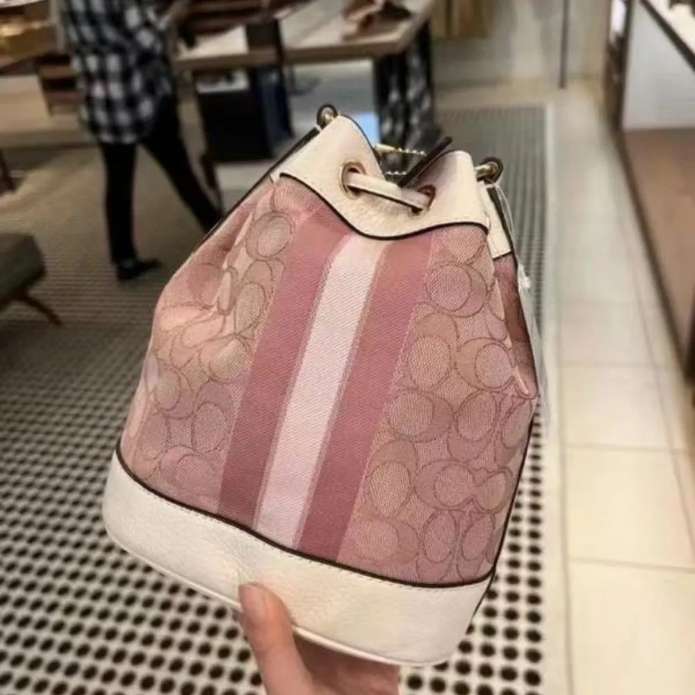 Coach Dempsey Bucket Bag 19 In Signature Jacquard With Coach  display picture 1