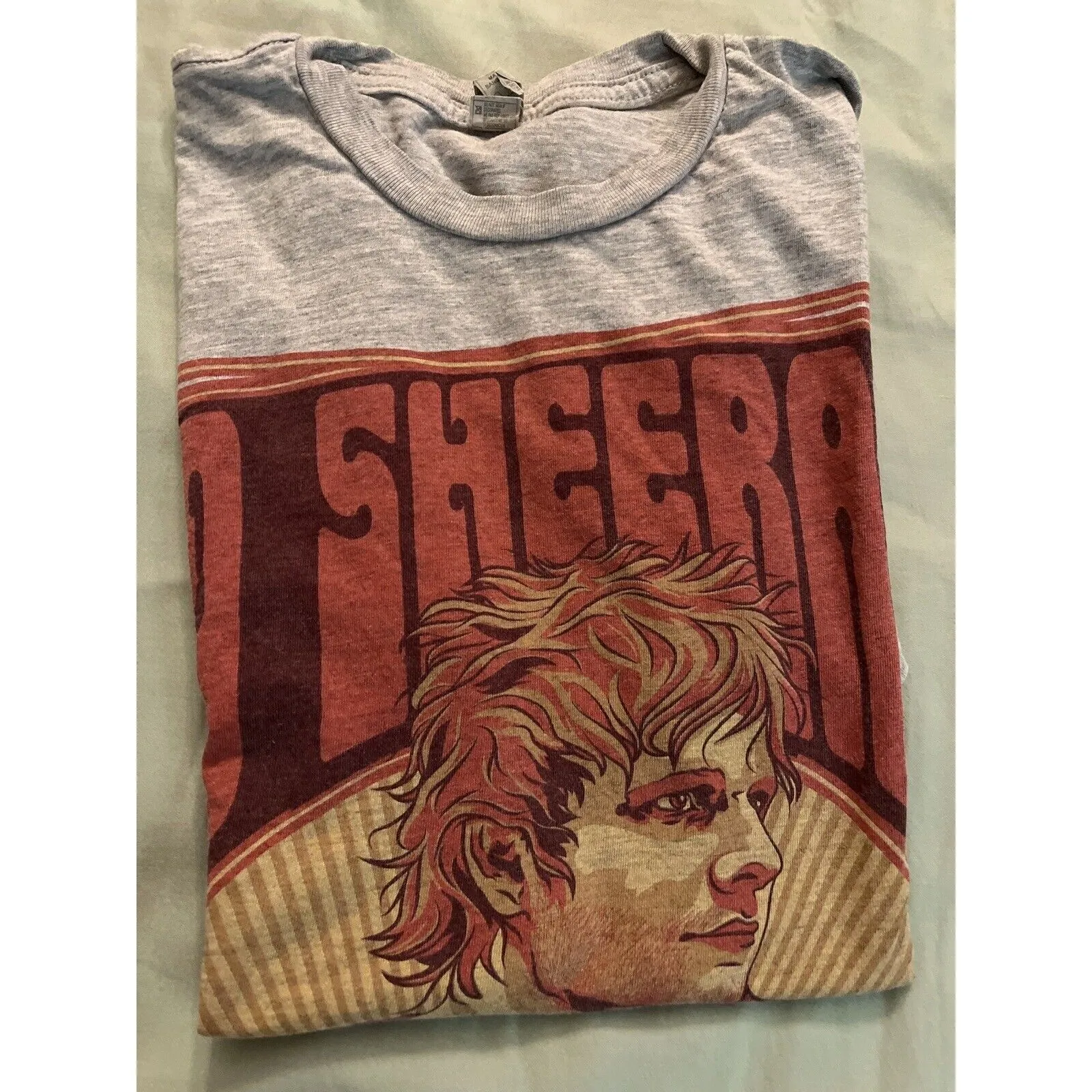 Ed Sheeran Multiply Tour T Shirt Small EUC Gray Guitar Pop Music Swiftie - Image 3