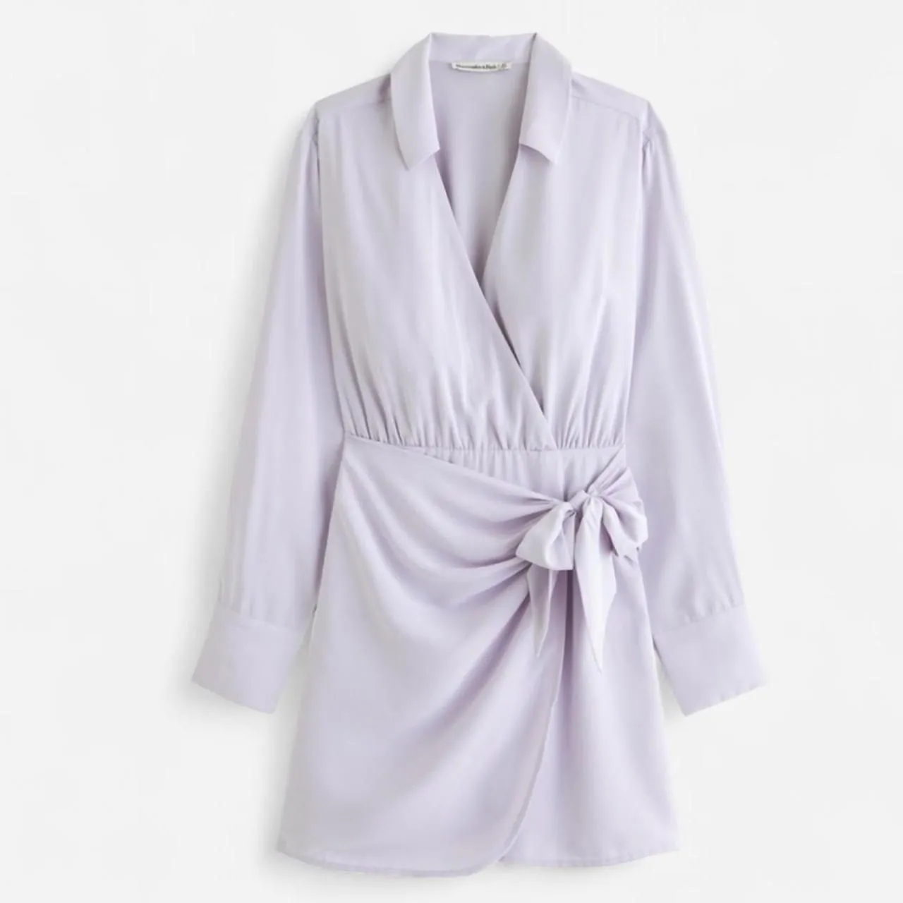 Abercrombie Draped Purple Shirt Mini Dress – Soft Girl Preppy Chic XS NWT - Image 2