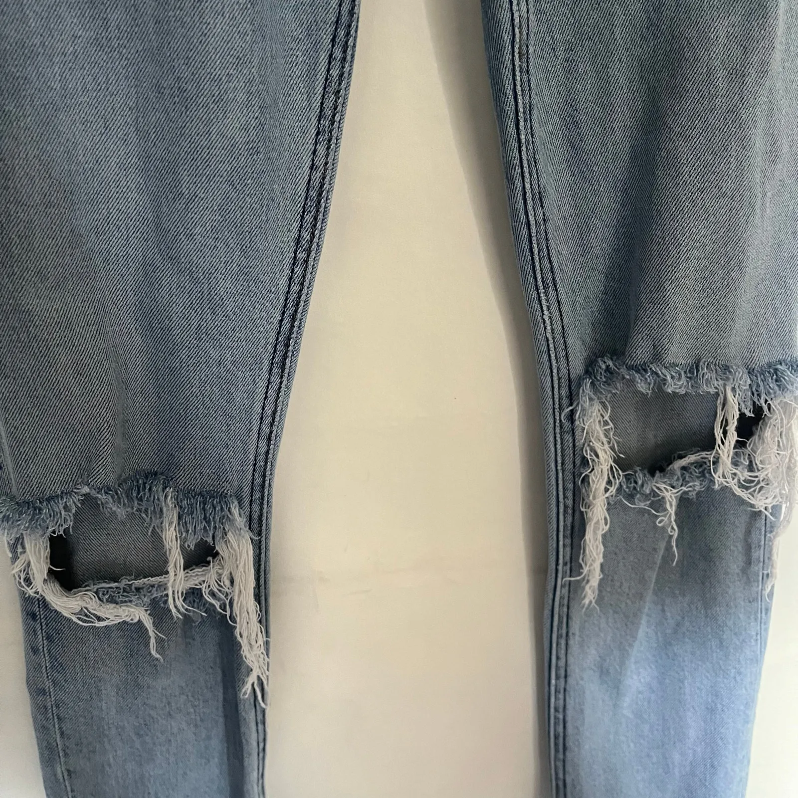 Reformation Y2K High Skinny Ankle Womens Jeans Sz 23 Distressed Sustainable Blue - Image 4