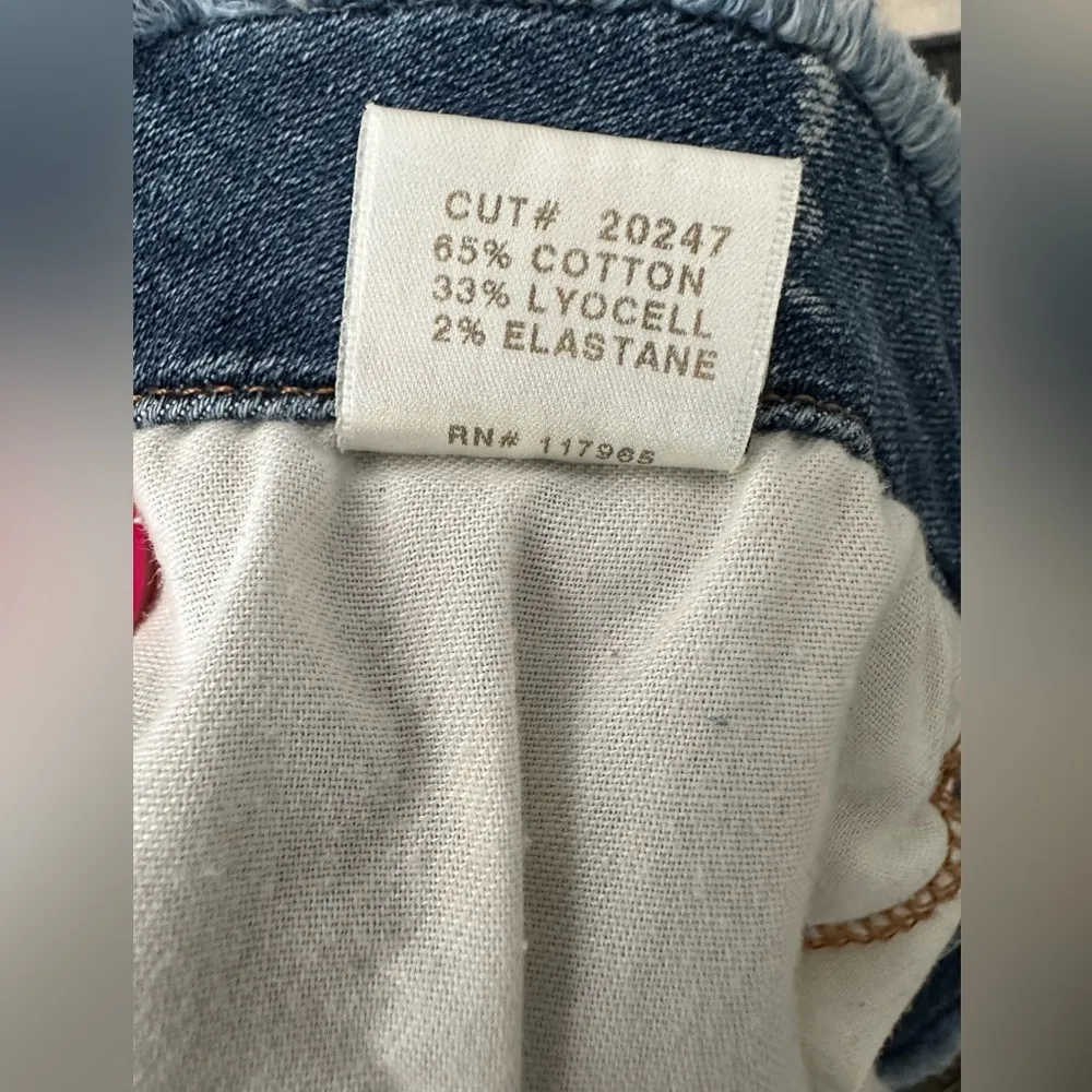 J BRAND Lela Drift Dipped Indigo Pencil Frayed Stretch Denim Jeans Skirt 24 - Image 9