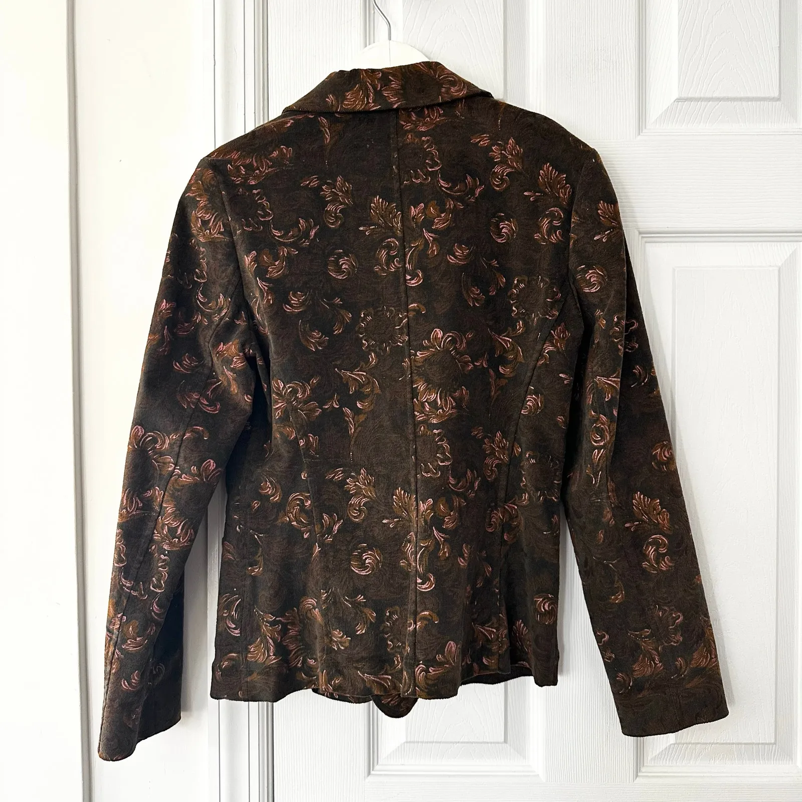Patrick Gerard Brown Dark Academia Equestrian Baroque Paisley Floral Blazer 42 Size M - Image 8