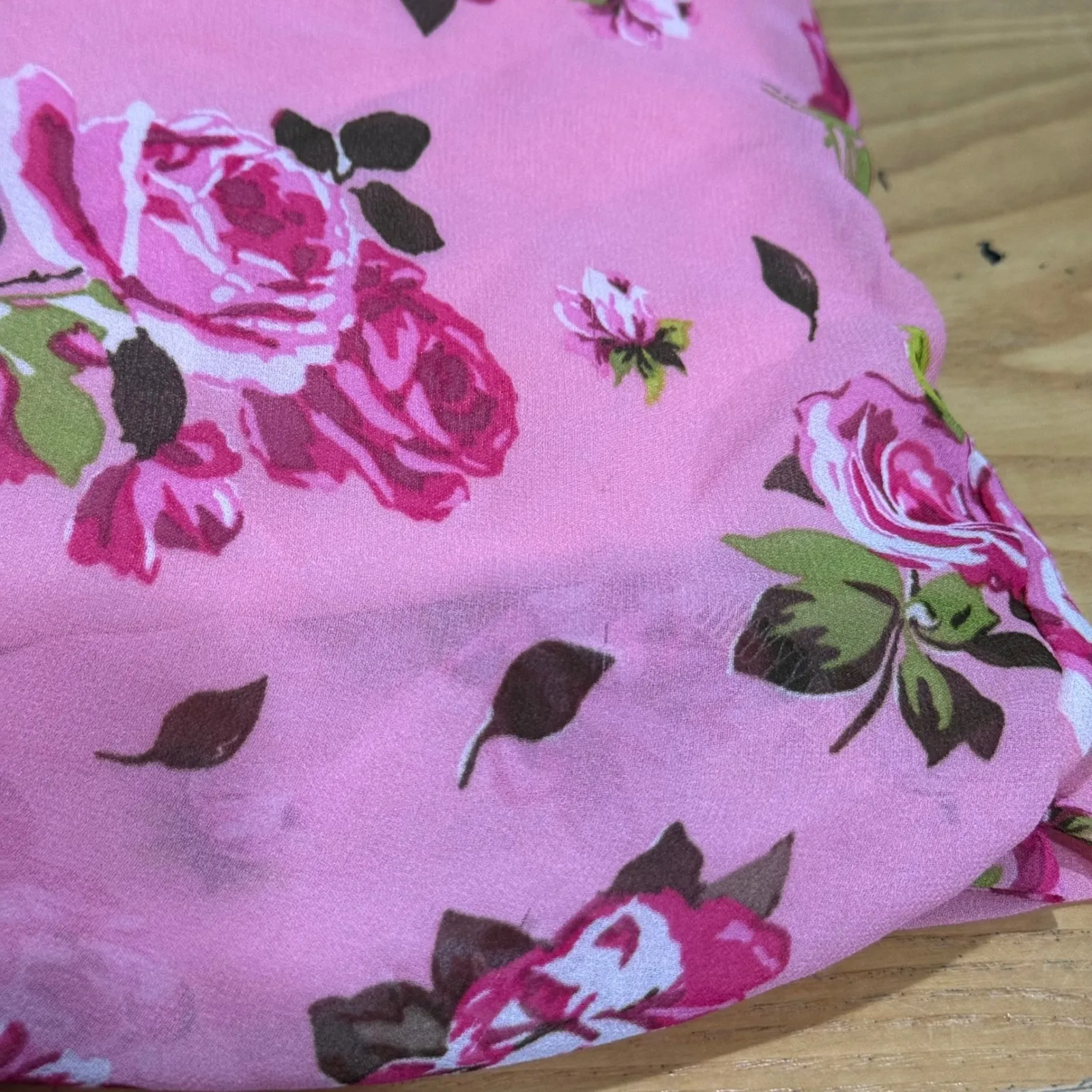 Luv Betsey by Betsey Johnson Floral Pink Printed Babydoll House Dress Size Large - Image 11