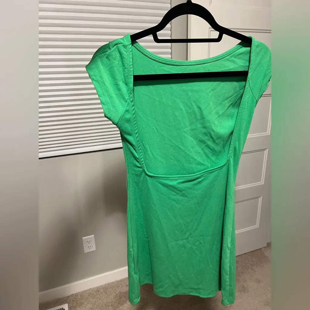 NWT XS Free People Beach Rosalia Jersey Low Back Mini Dress Emerald Bay - Image 4