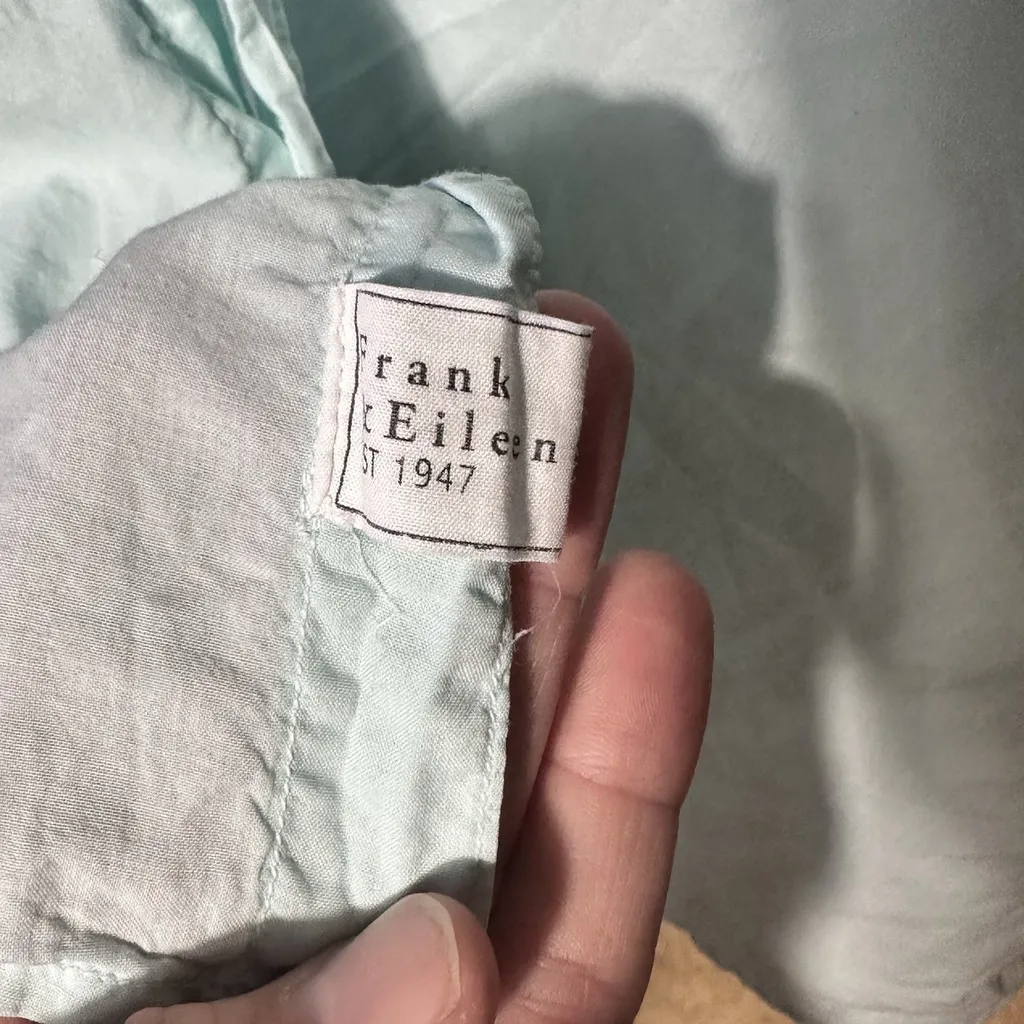 Frank & Eileen The Eileen Cotton Button Down Long Sleeve Shirt M Teal Green - Image 5