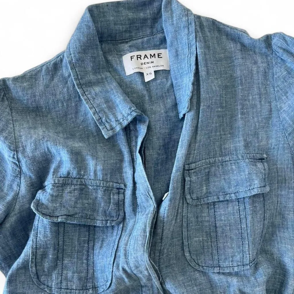 FRAME Denim Belted Romper – Size XS - Image 3