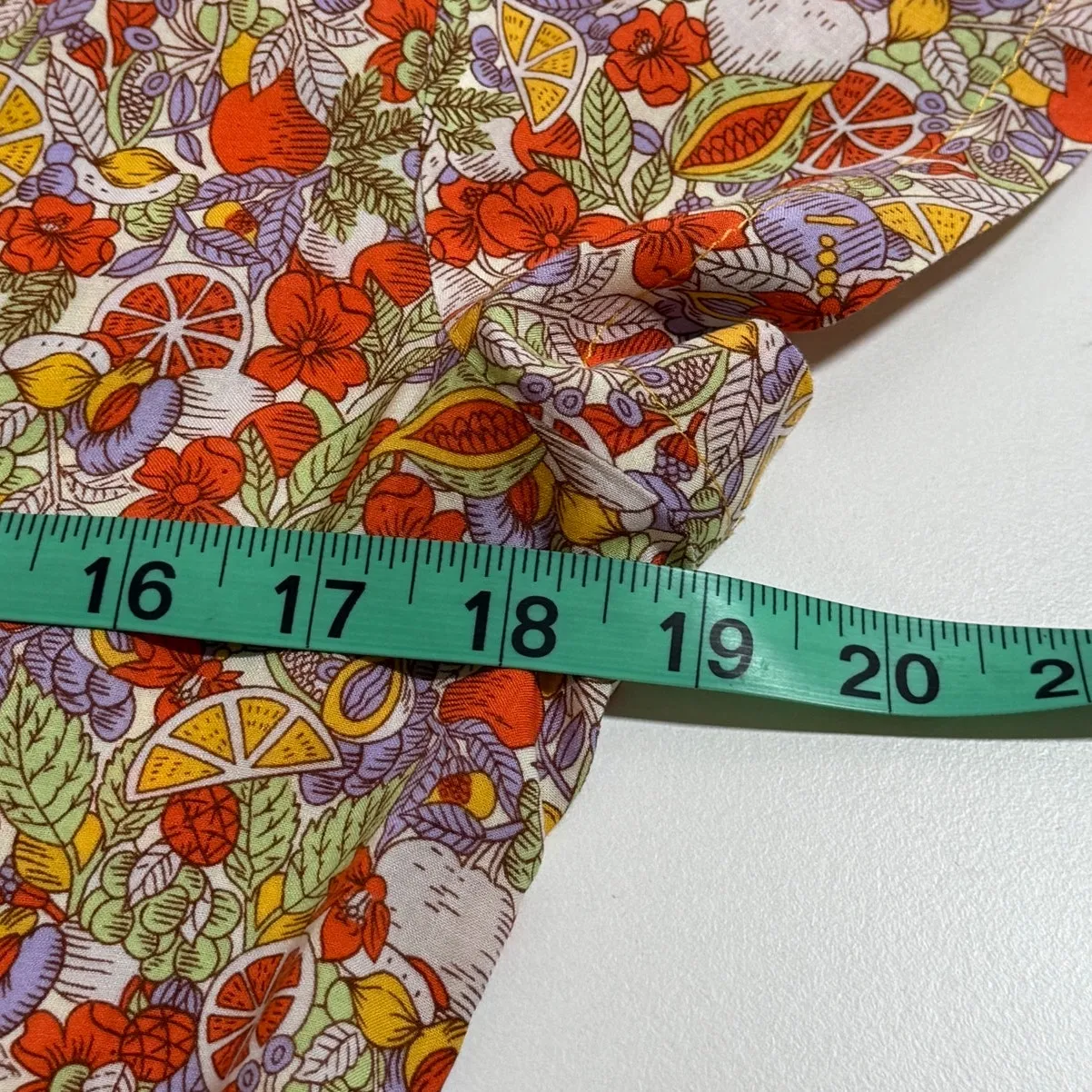 Mauve By Anthropologie Blouse Sz 6‎ Fruit Graphic Pattern Casual Front Tie Top - Image 5