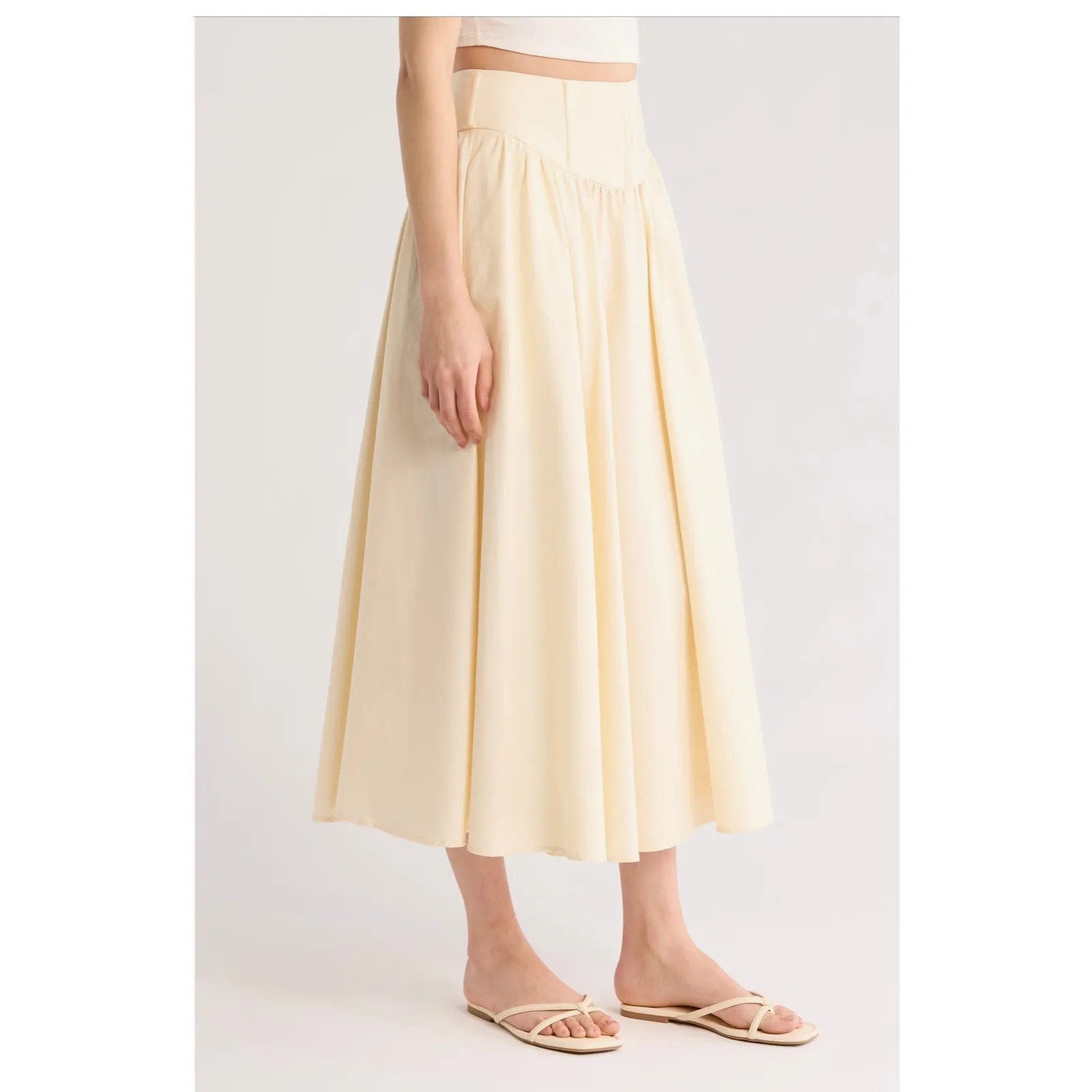 Reformation Polina Cotton Maxi Skirt - Sugar - Size 4 (New) - Image 4