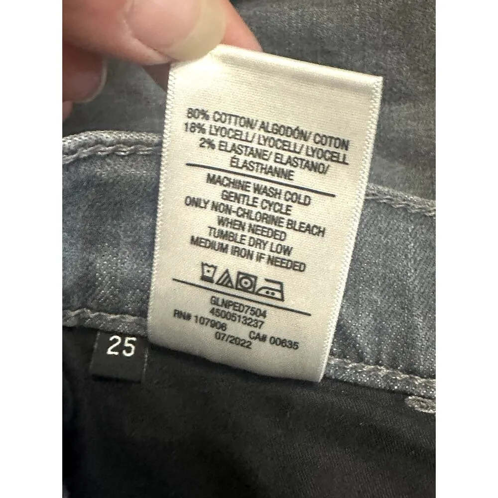 Hudson Crop Jeans Straight-Leg Cut High Rise Durable Denim Gray Women's 25 NWT - Image 9