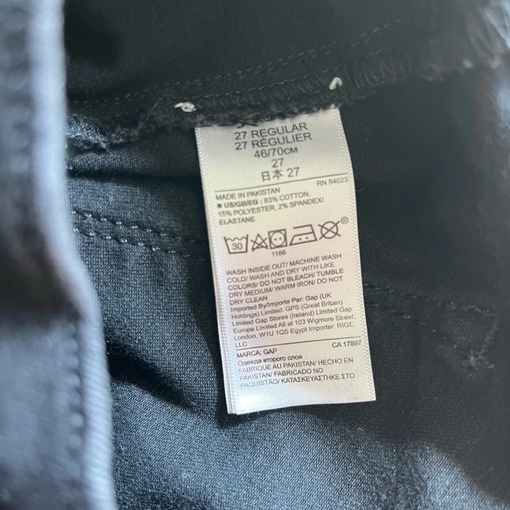 GAP Vintage Y2K Black Skinny Jeans SZ 4 Straight Leg Dark Wash Bootcut High-Rise - Image 12