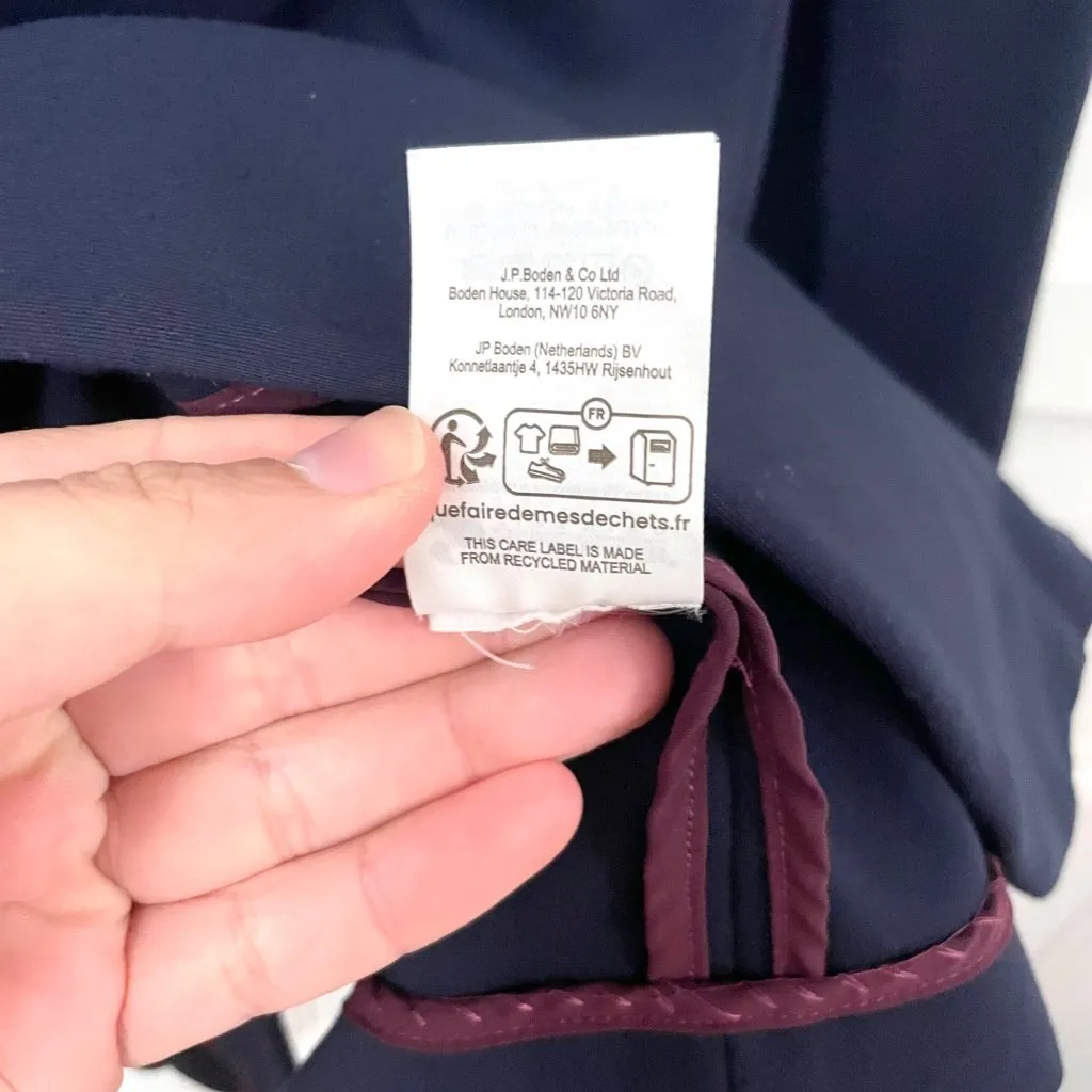 Boden Tailored Stretch Jersey Blazer Navy Blue Size 8R - Image 4