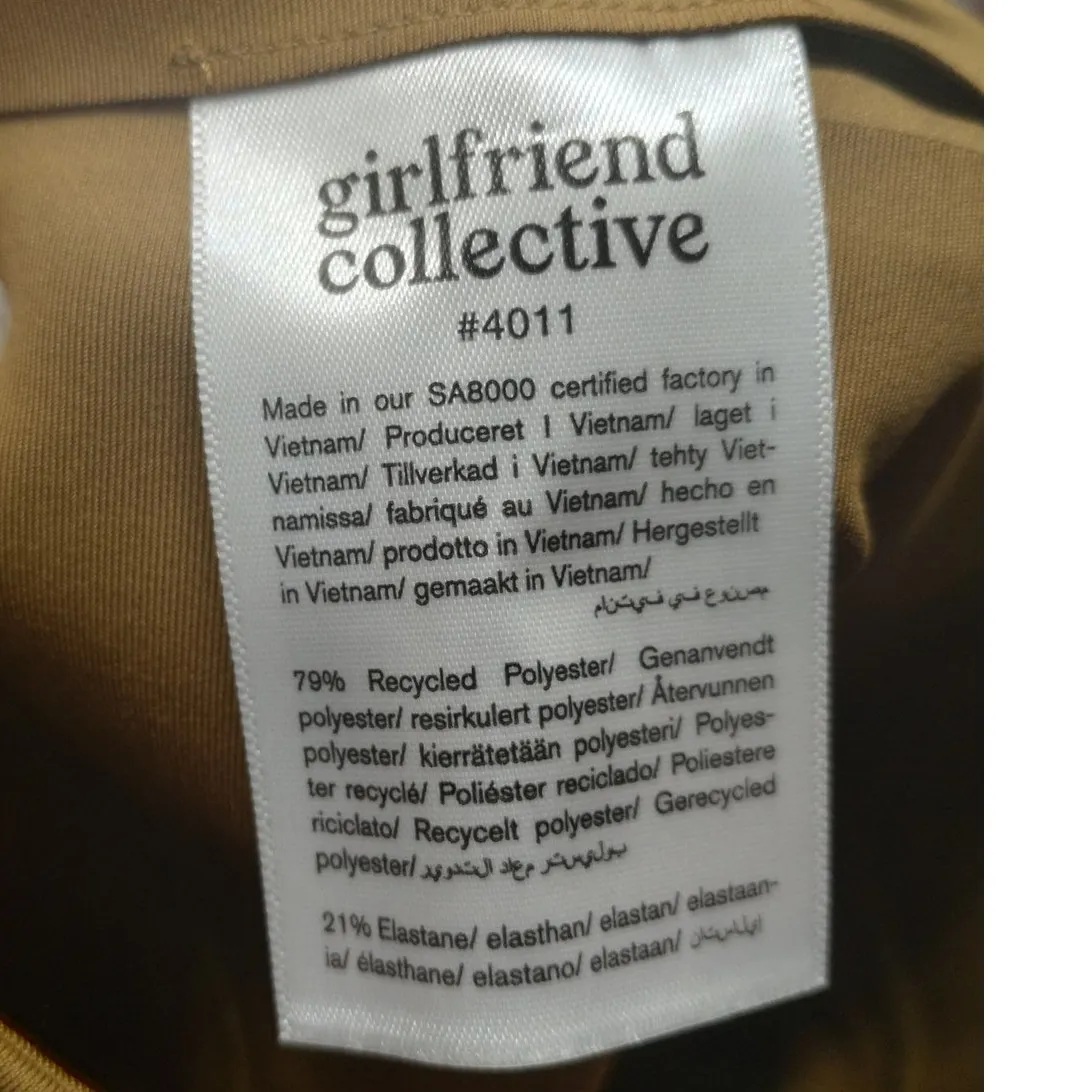 Girlfriend Collective NWT Size XS Gold/Mustard High Rise Compression Bike Shorts - Image 4