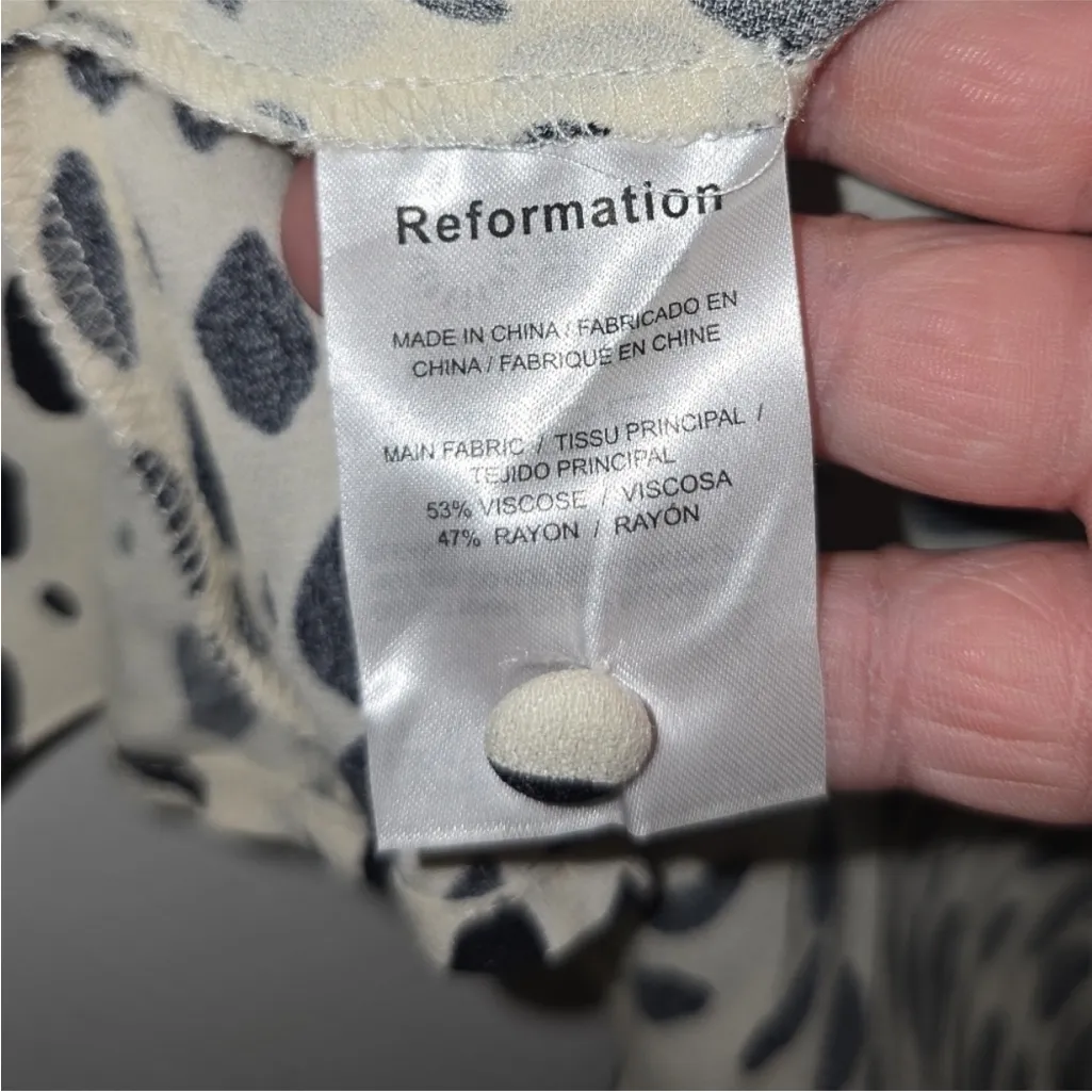 NWOT Reformation Alessi Midi Dress in
Cheetah Print Black White Long Sleeve 0 - Image 13