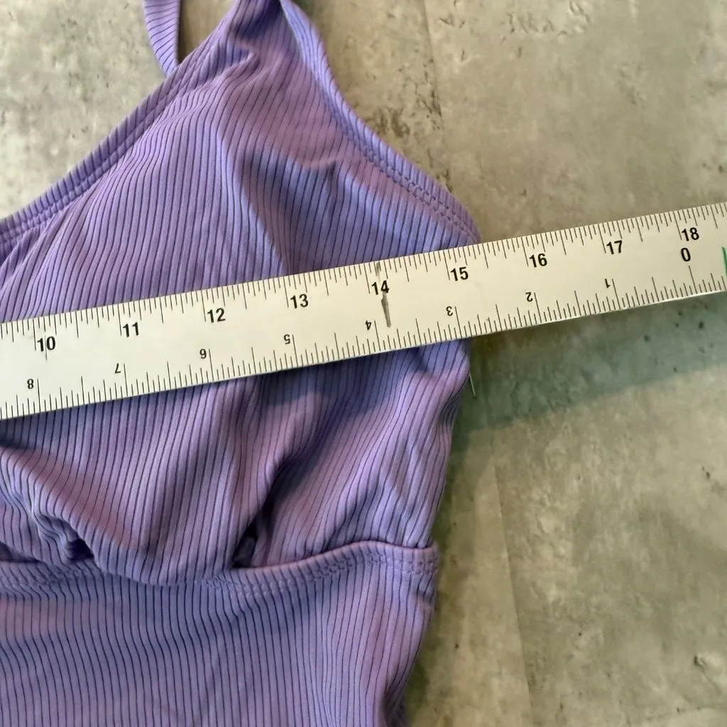 Anne Cole Lavener Purple Ribbed One Piece Tummy Control Swimsuit UPF 50 Size XL - Image 3