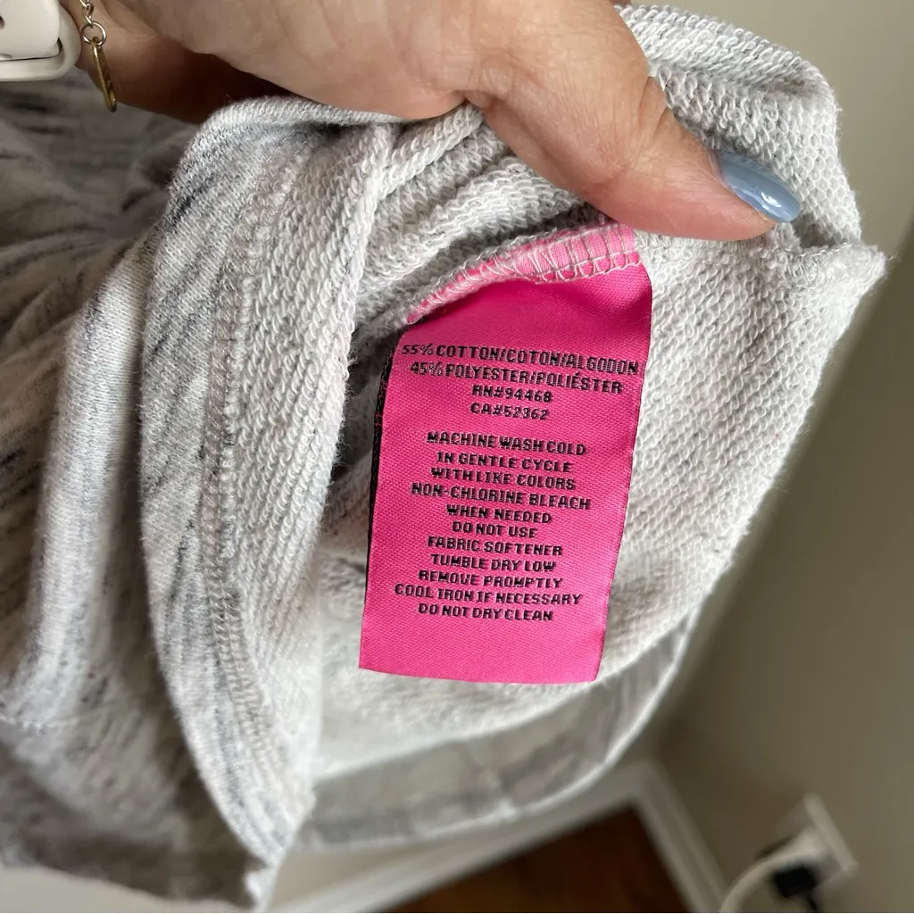 Betsey Johnson Terry Knit Sweatshirt‎ Dress Heathered Grey Size Small - Image 6