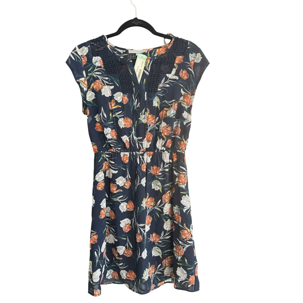 Stitch Fix Daniel Rainn Vika Crochet Detail Navy Blue Floral Dress Small NWT - Image 2