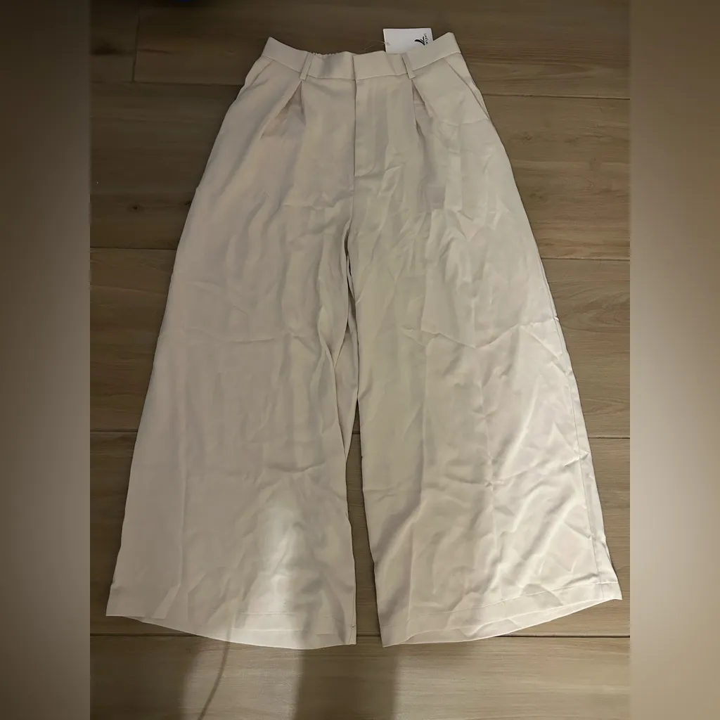 NEW High Waist Casual Wide Leg Long Palazzo Pants Trousers M 27.5” inseam Size M - Image 4