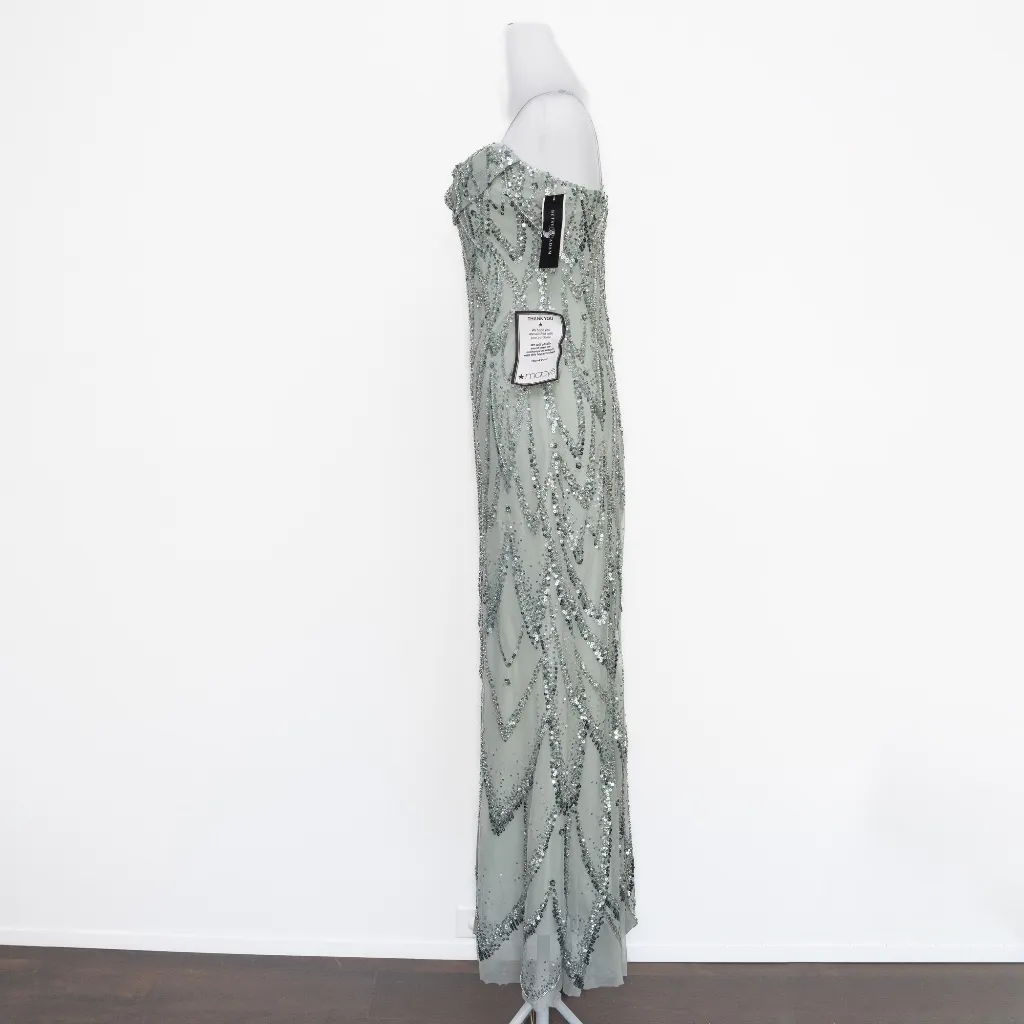 Betsy & Adam - Sequin-Embellished Draped-Neck Gown - Image 6