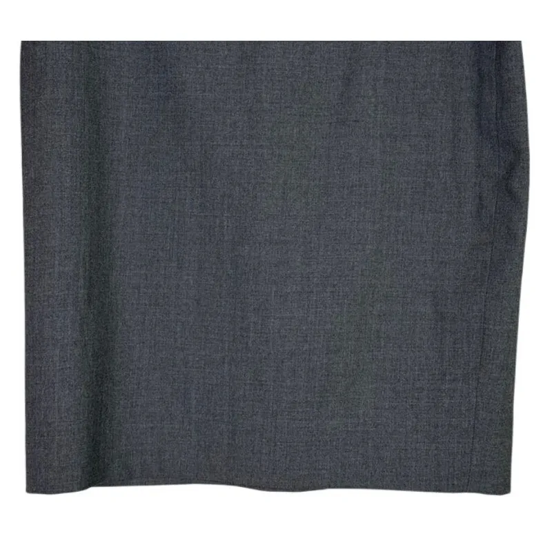 J. Crew Wool Lined Lightweight Pencil Straight Mini Skirt Back Slit ZipUp 8 Grey - Image 3