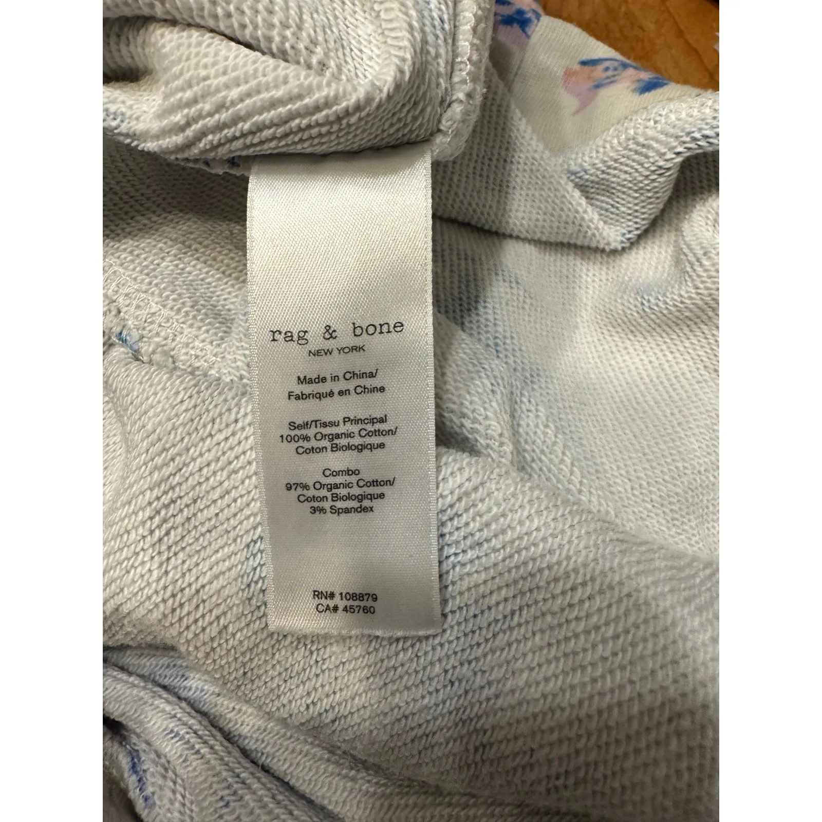 Rag & Bone Floral Hoodie Sweatshirt | Organic Cotton | Size S - Image 6