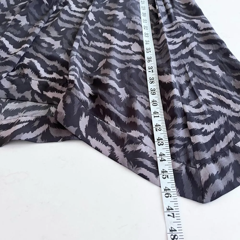 All Saints Fayre Remix Animal Printed Long Sleeve Black Handkerchief Midi Dress - Image 11