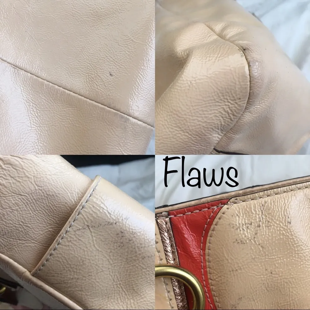 COACH F17127 Inlaid C Patent Leather Tote Bag - Image 7