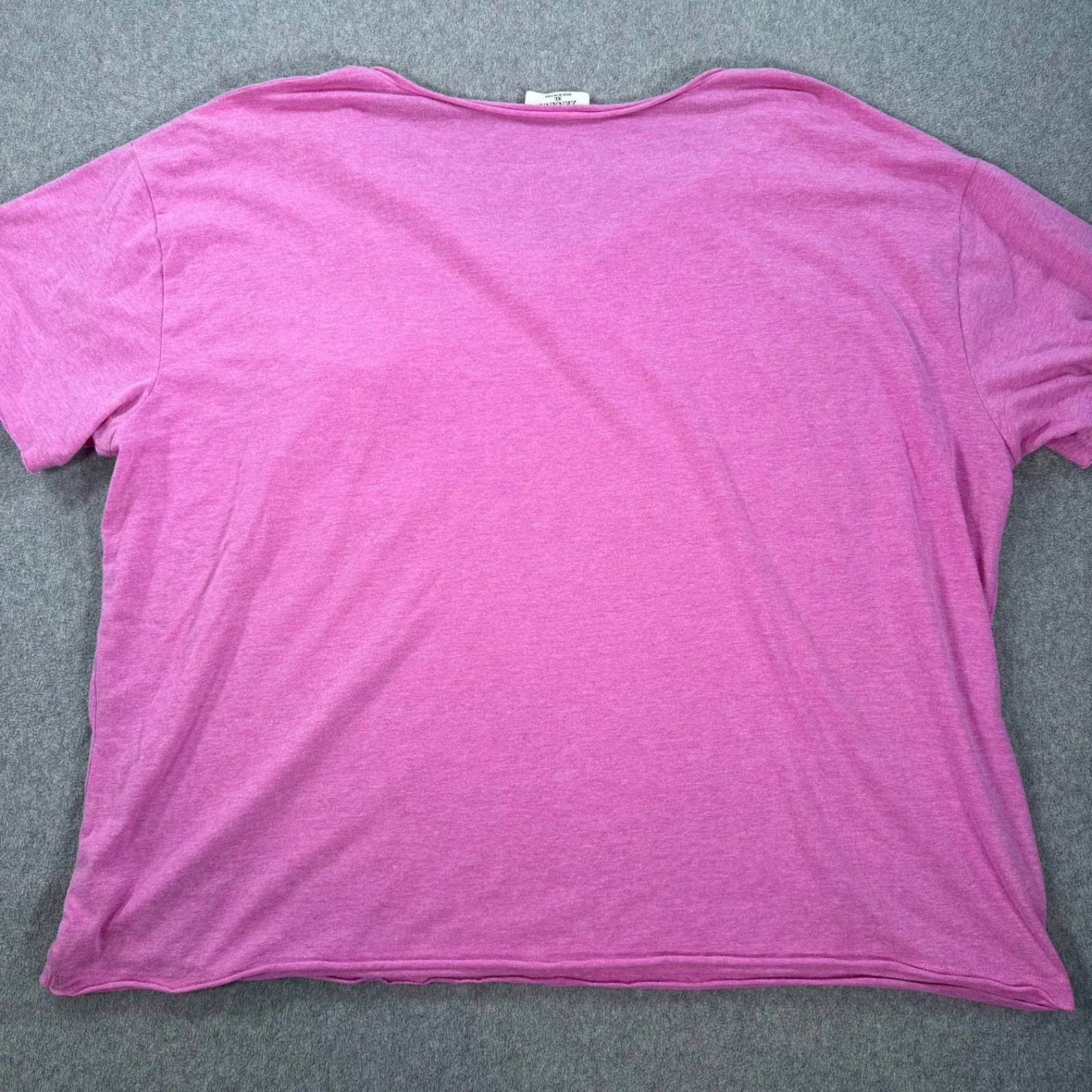 Zenana Pink Oversized Pocket Tee Shirt Women's XL Short Sleeve Rolled Hem Casual - Image 9