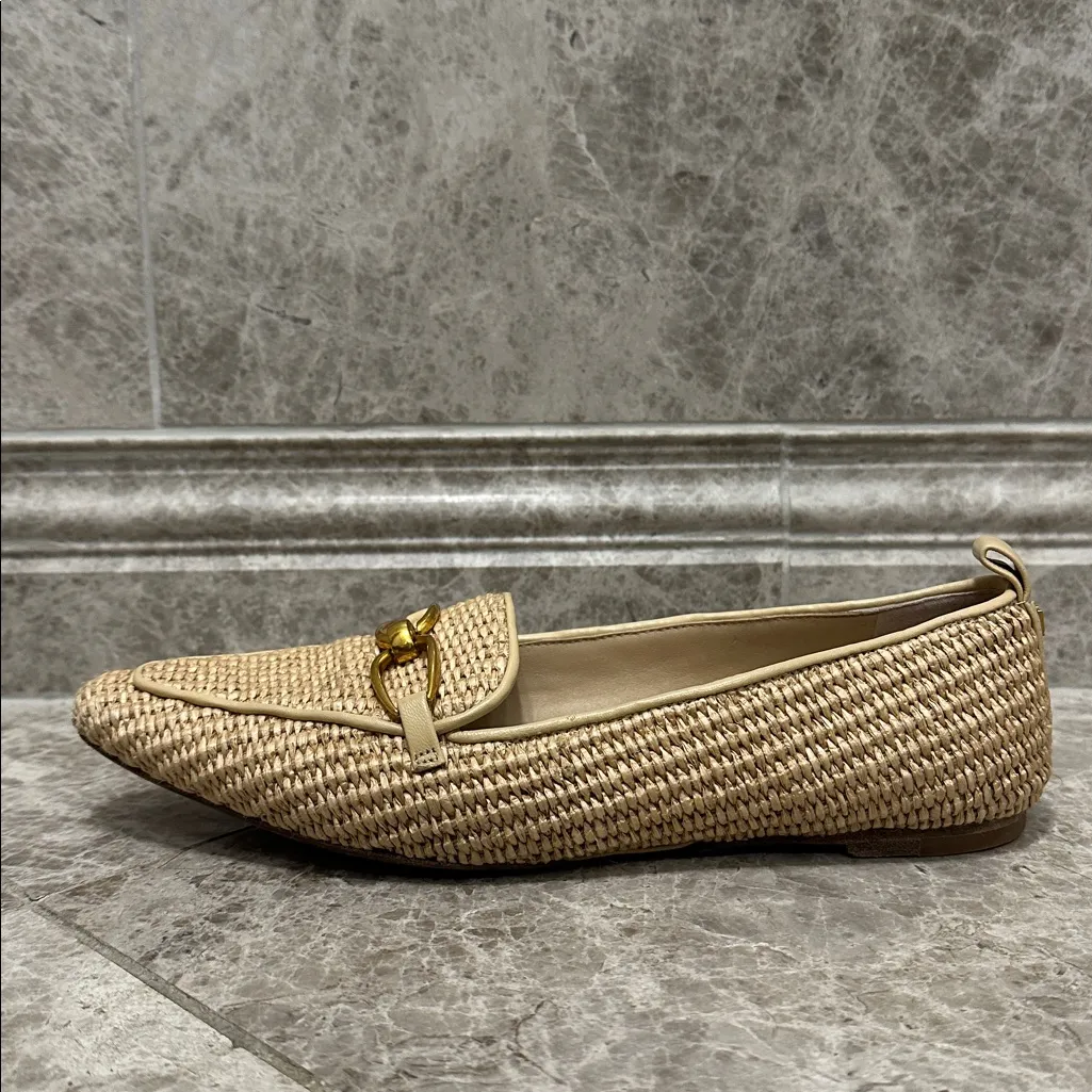 Veronica Beard Champion Loafers Ecru Woven Raffia Size 8 - Image 7