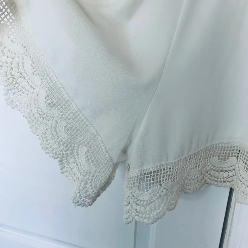 Paradise USA Embroidered Lace Dressy Flowy Romper/Jumpsuit - Ivory | Size: S - Image 6