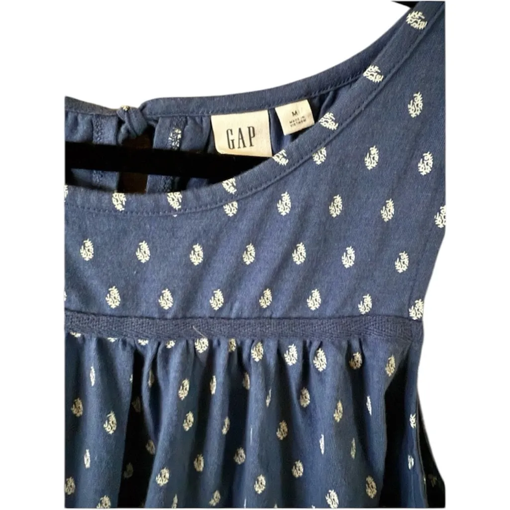 GAP Navy Patterned Sleeveless High-Low Sleeveless Blouse - Image 2