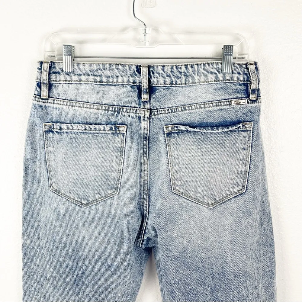 KANCAN Stone Washed Intentionally Ripped Distressed High Rise Mom Jeans Size 27 Blue - Image 14