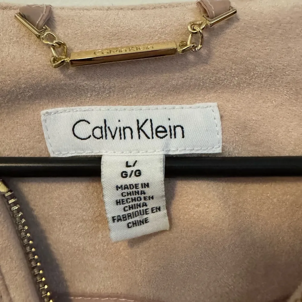 Calvin Klein pale Pink Bomber Jacket faux Seude - Image 2