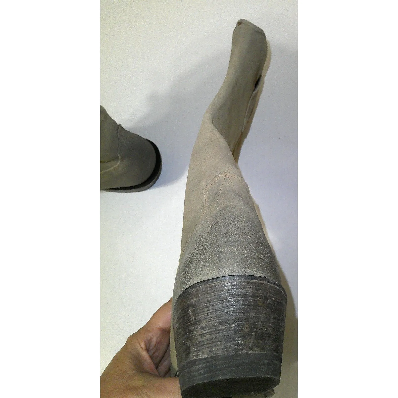 New NWT Womens 7 Ariat Memphis Boot Western Burnt Taupe Suede Light Brown Leathe - Image 8